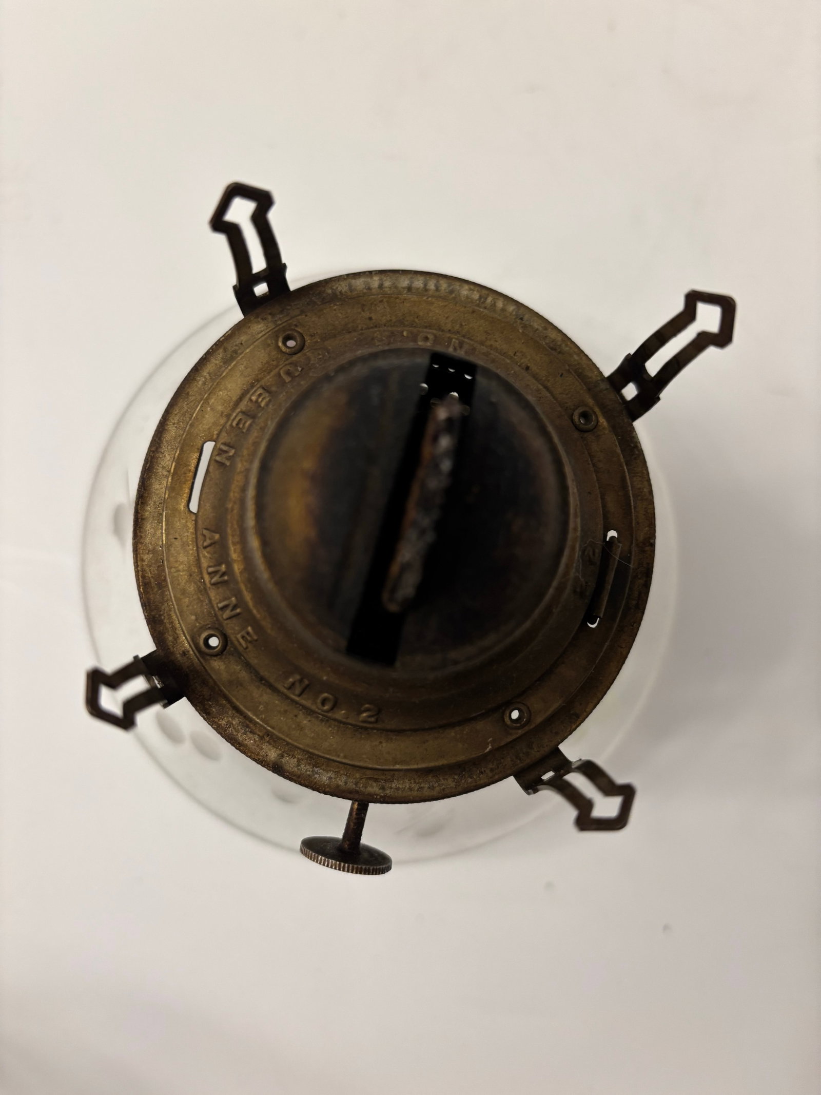 Antique Etched Floral Oil Lamp - 6