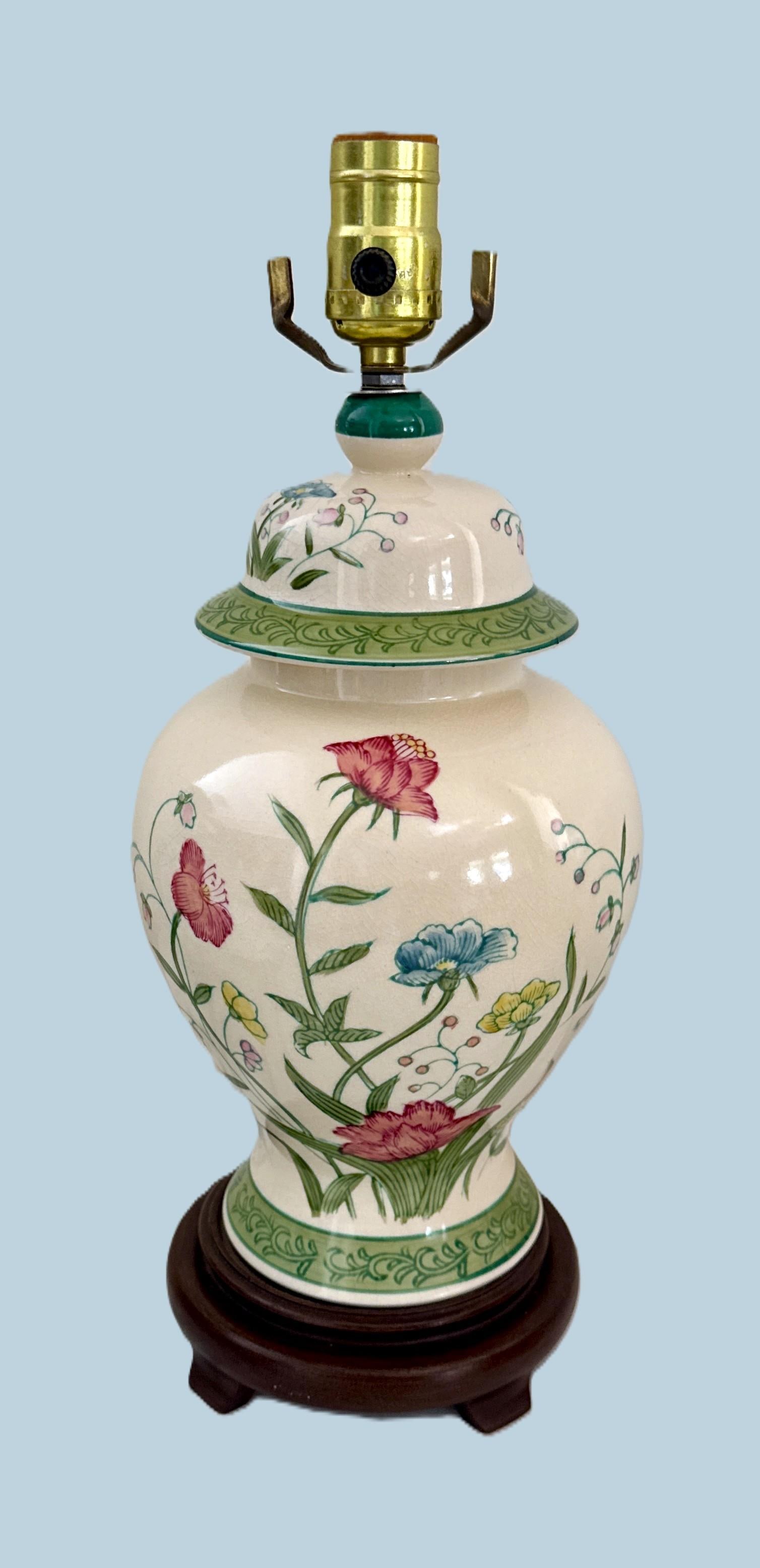Late 20th Century Asian Porcelain Hand Painted Table Lamp - 3