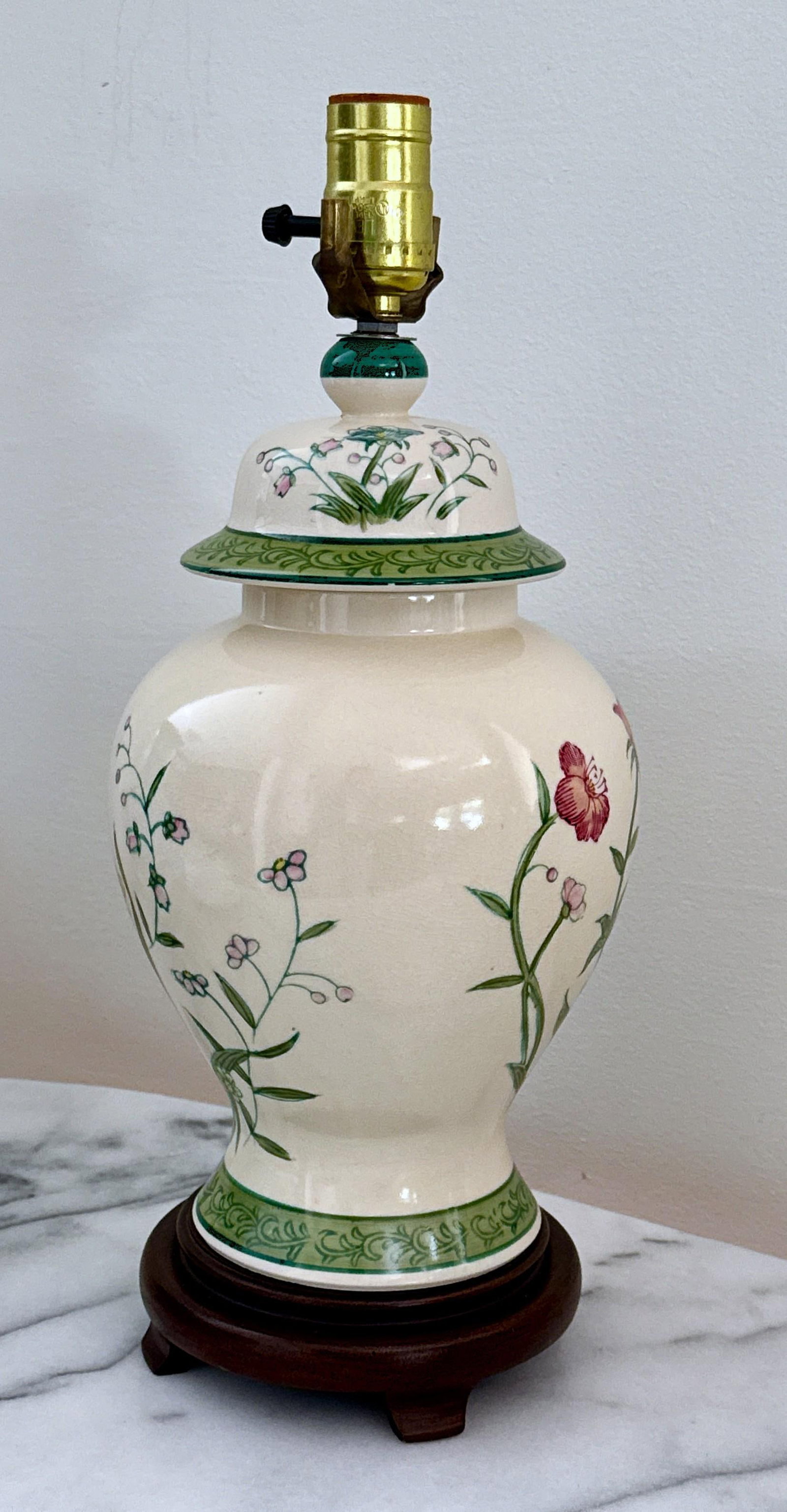 Late 20th Century Asian Porcelain Hand Painted Table Lamp - 7