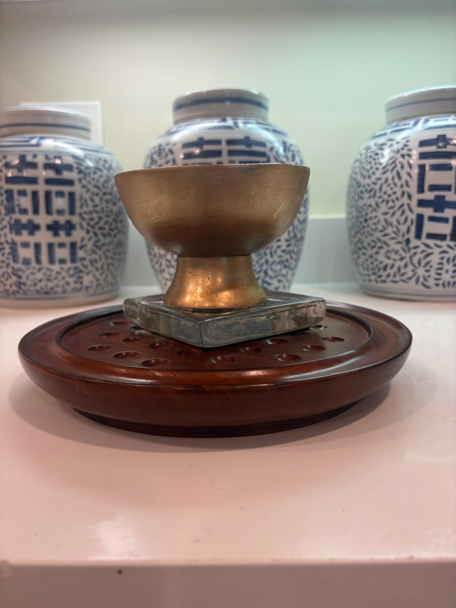 European Handcrafted Solitaire Game With Semi Precious Stone Marbles & Gilt Pedestal Bowl - 2