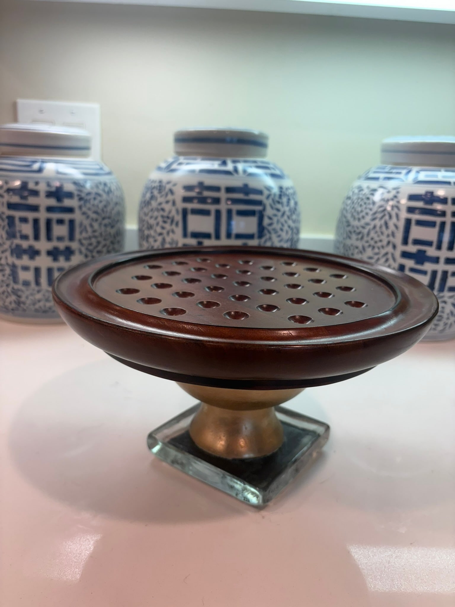 European Handcrafted Solitaire Game With Semi Precious Stone Marbles & Gilt Pedestal Bowl - 3