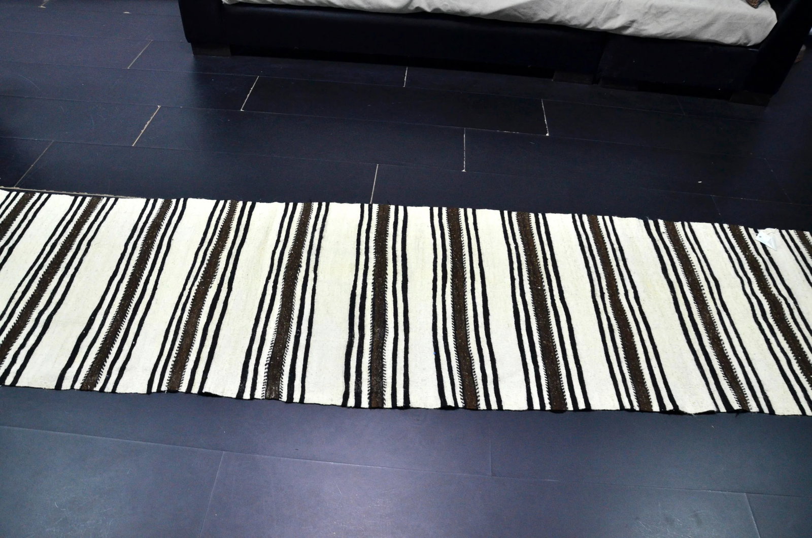 Vintage Long Turkish Handwoven Kilim Runner Rug - 4