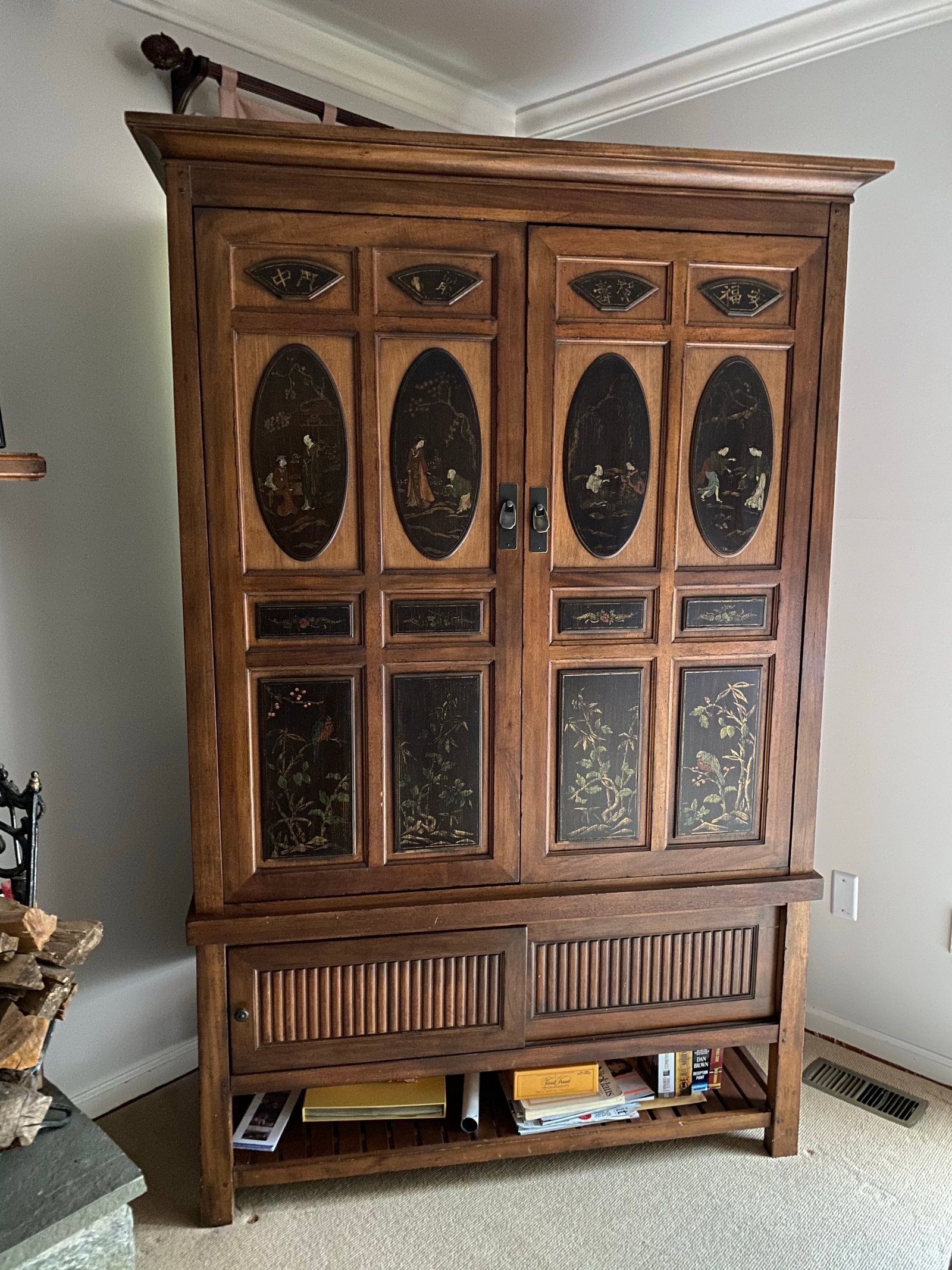 Late 20th Century Mandalay by Drexel Heritage Entertainment Armoire in Decorative Asian-Style - 5
