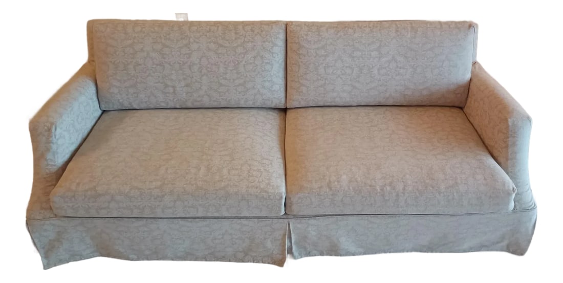 Ethan Allen Lynn With 2 Sets of SlipCover: Huge Ethan Allen "Lynn" Slipcovered Sofa is a perfect example of relaxed elegance. A substantial size sofa measurement is 90" W x 36" H x 41" D (Sitting Height is 17") Feather Blend Down Filling. The 