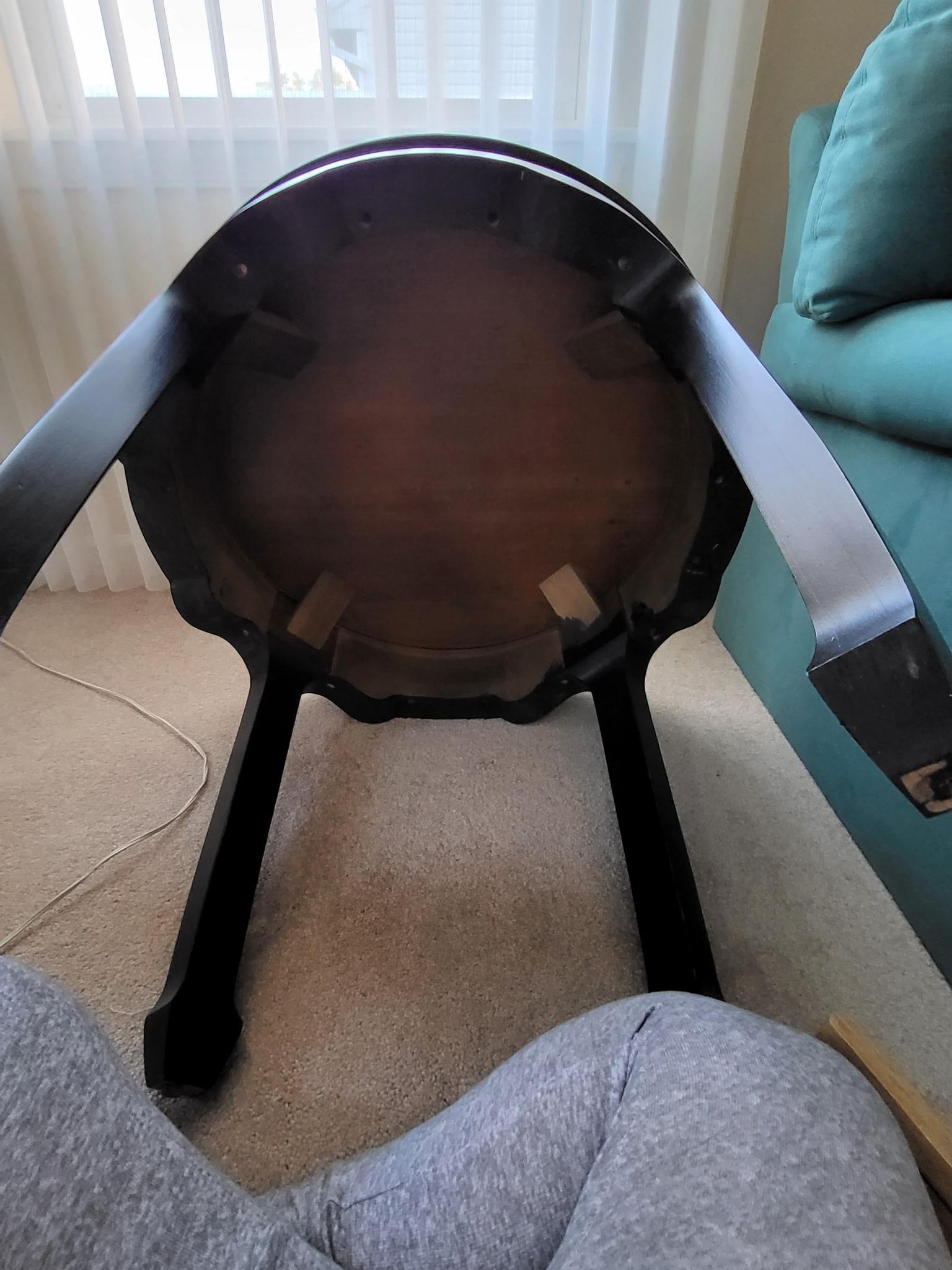 Mid 20th Century Century Ebonized Pagoda End Table With Chinese Horse Leg & Burl Inlay Chin-Hua Coll - 4