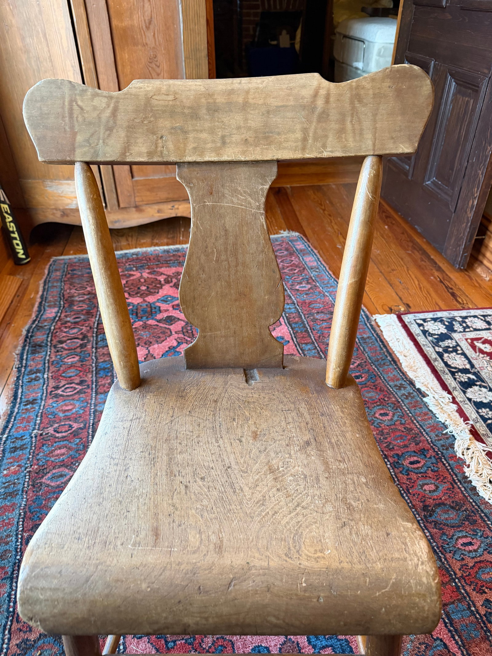 Pair of Antique Primitive Farmhouse Chairs - Country Wooden Side Chair With Original Patina, Circa 1 - 2