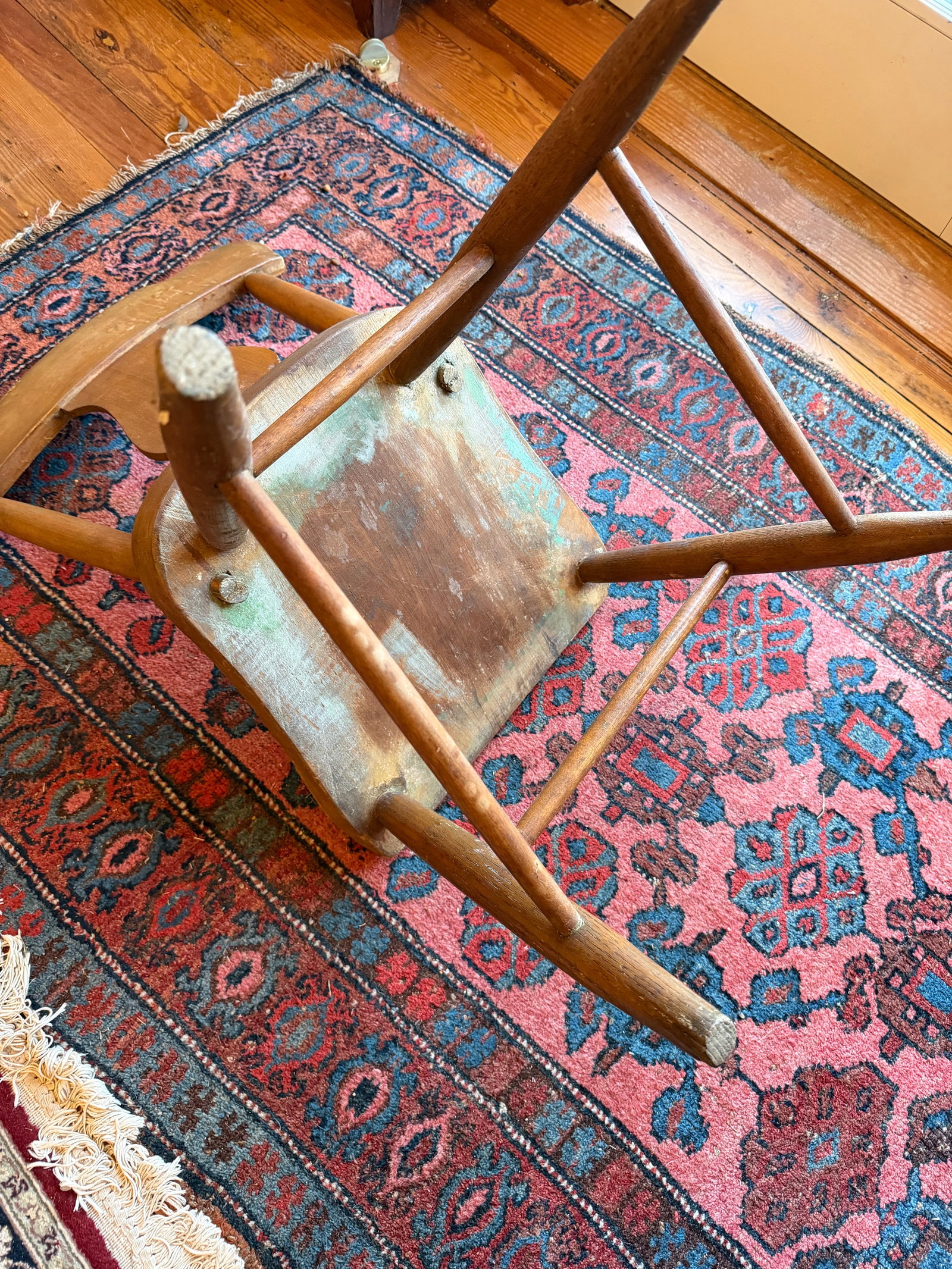 Pair of Antique Primitive Farmhouse Chairs - Country Wooden Side Chair With Original Patina, Circa 1 - 3