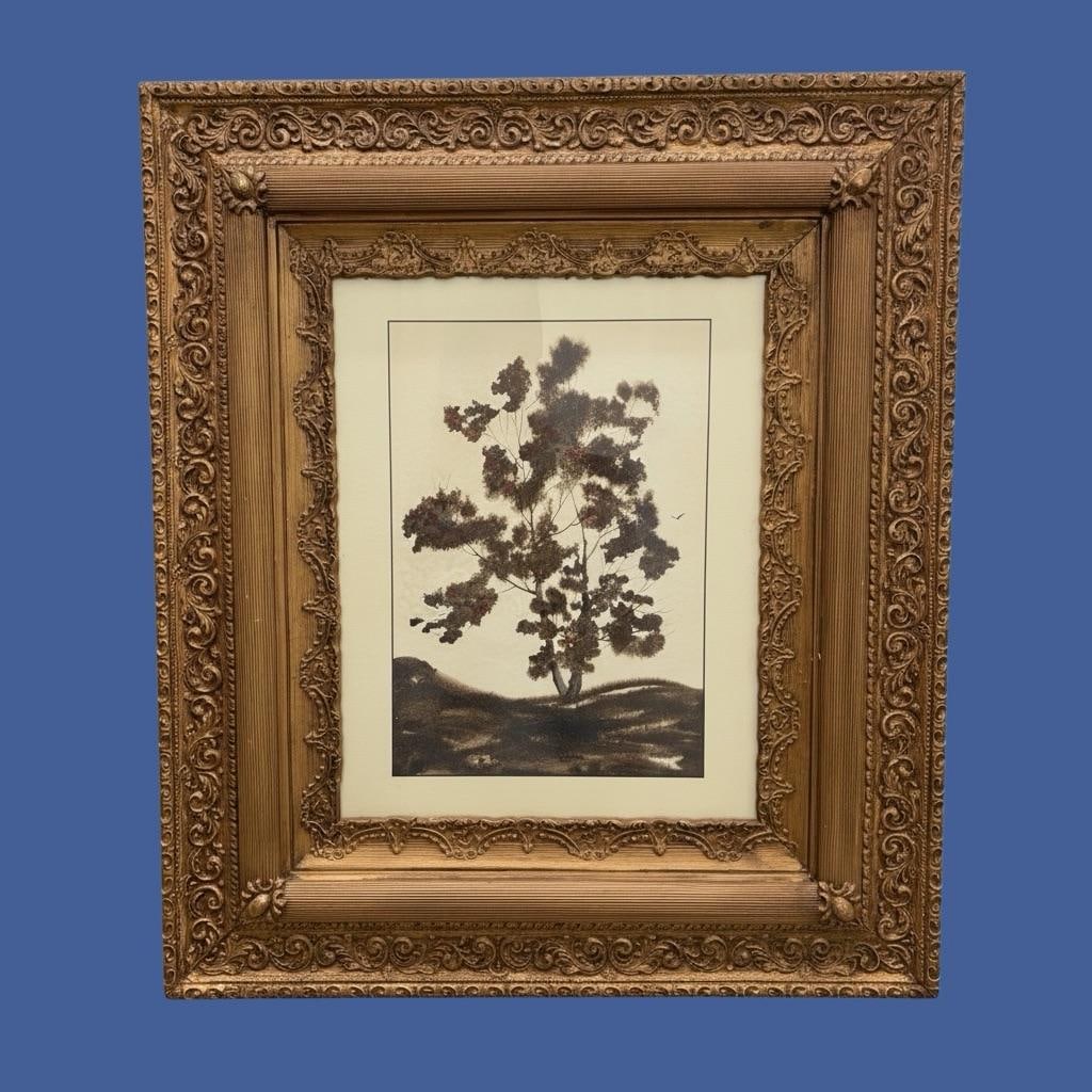 Antique Mid-Century Modern Framed Watercolor Paintings by C. Winterle - a Pair - 4