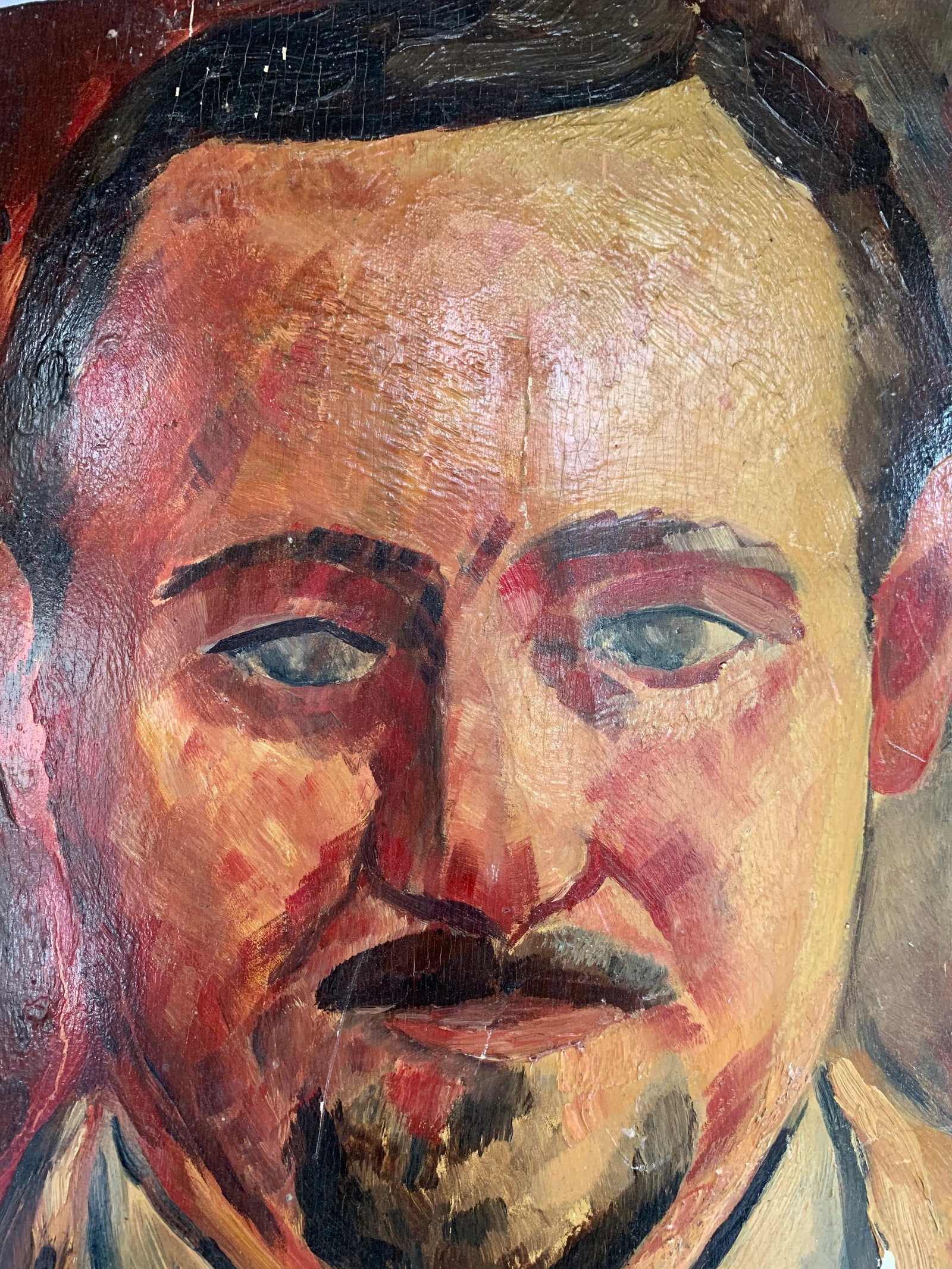1930s Oil on Board Self Portrait Painting by Manuel Boccini - 3