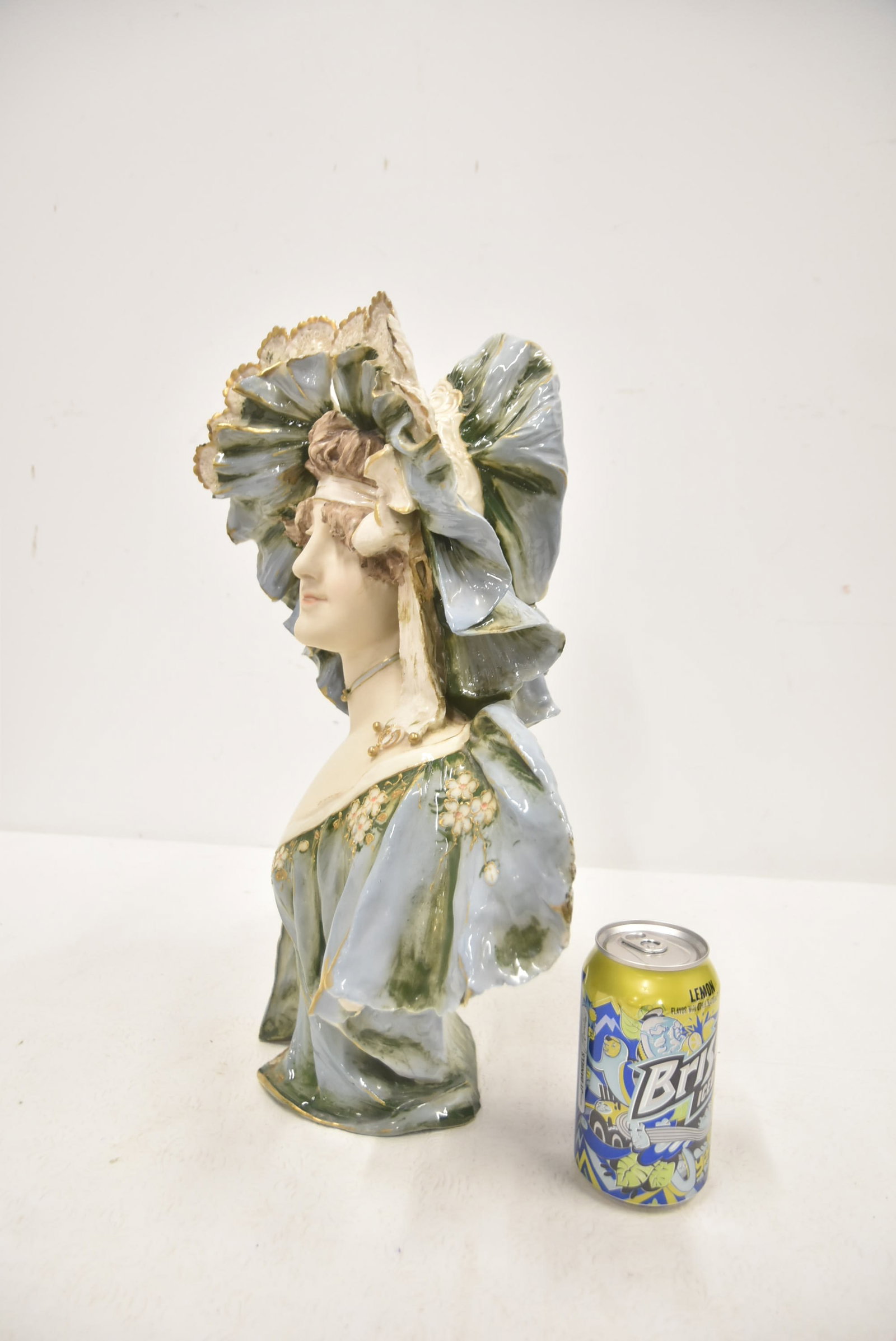 Early 20th Century Glazed Turn Tepltiz Amphora Bust of Woman - 12