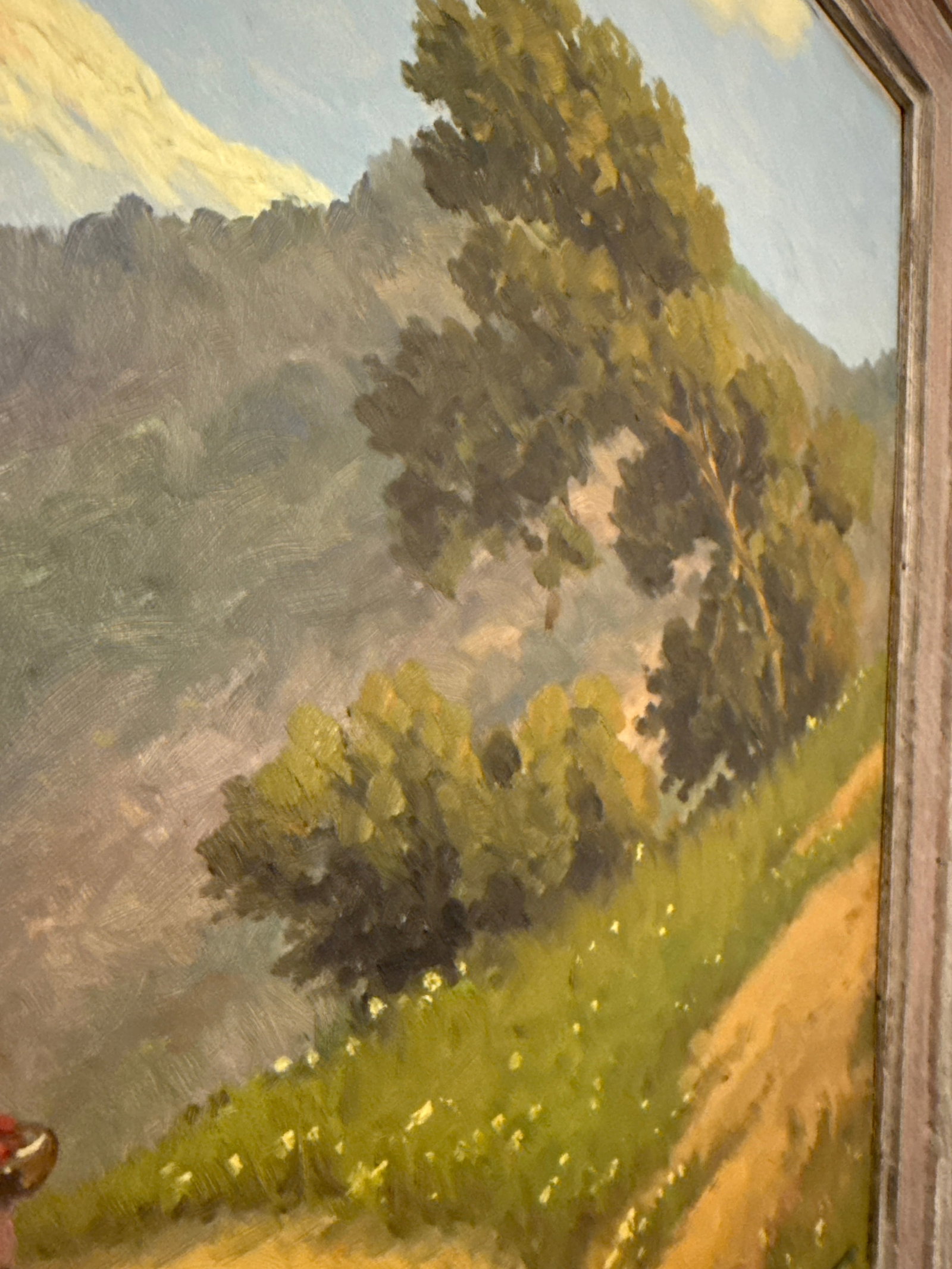 Mid-Century Chilean Landscape Oil Painting, Signed & Dated 1957, Original Frame - 4