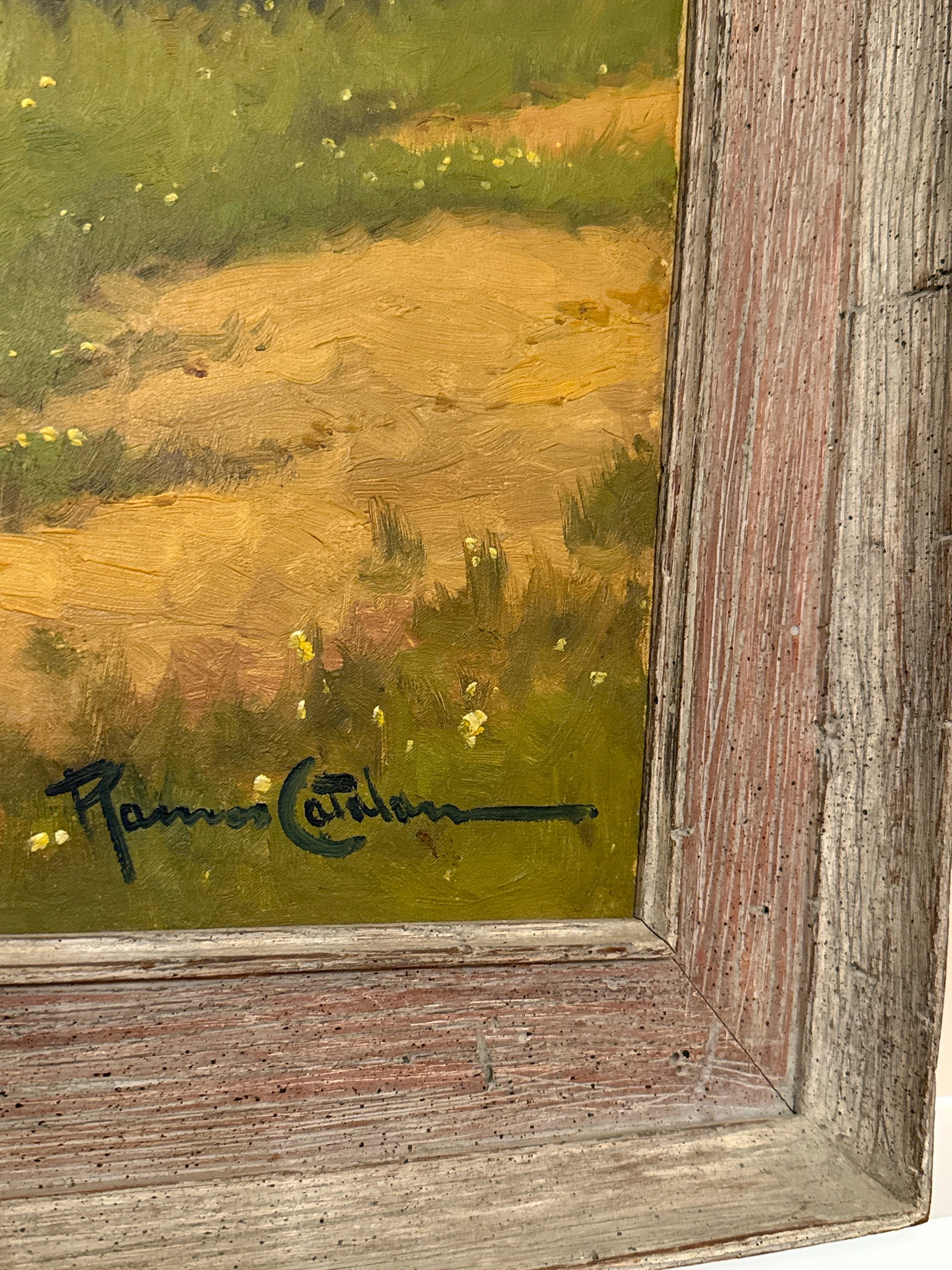 Mid-Century Chilean Landscape Oil Painting, Signed & Dated 1957, Original Frame - 8