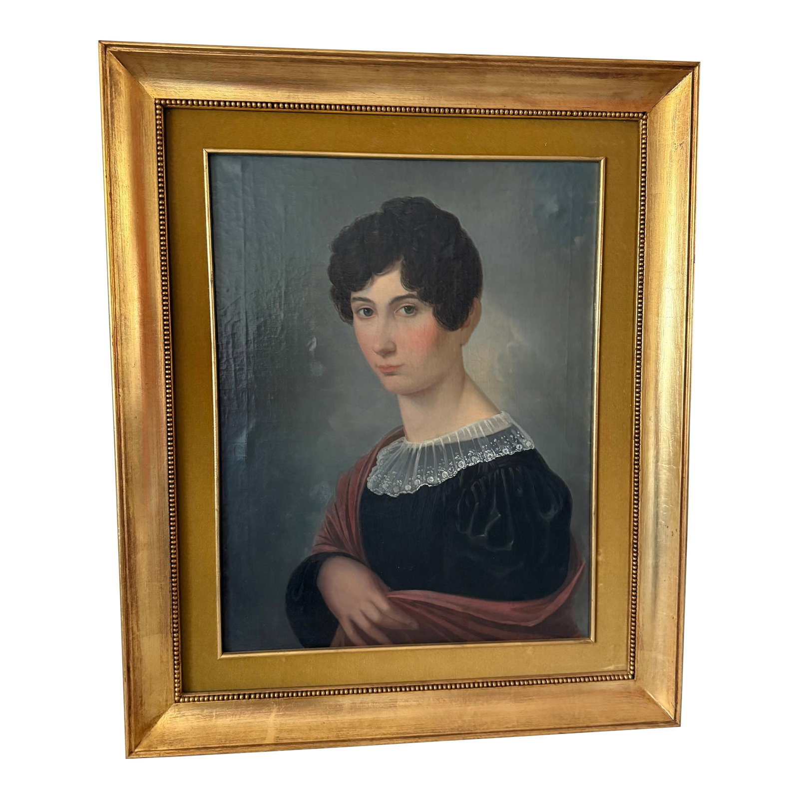 19th Century Granduer Antique Portrait Oil Paint on Canvas Classic Lady (1 of 11)