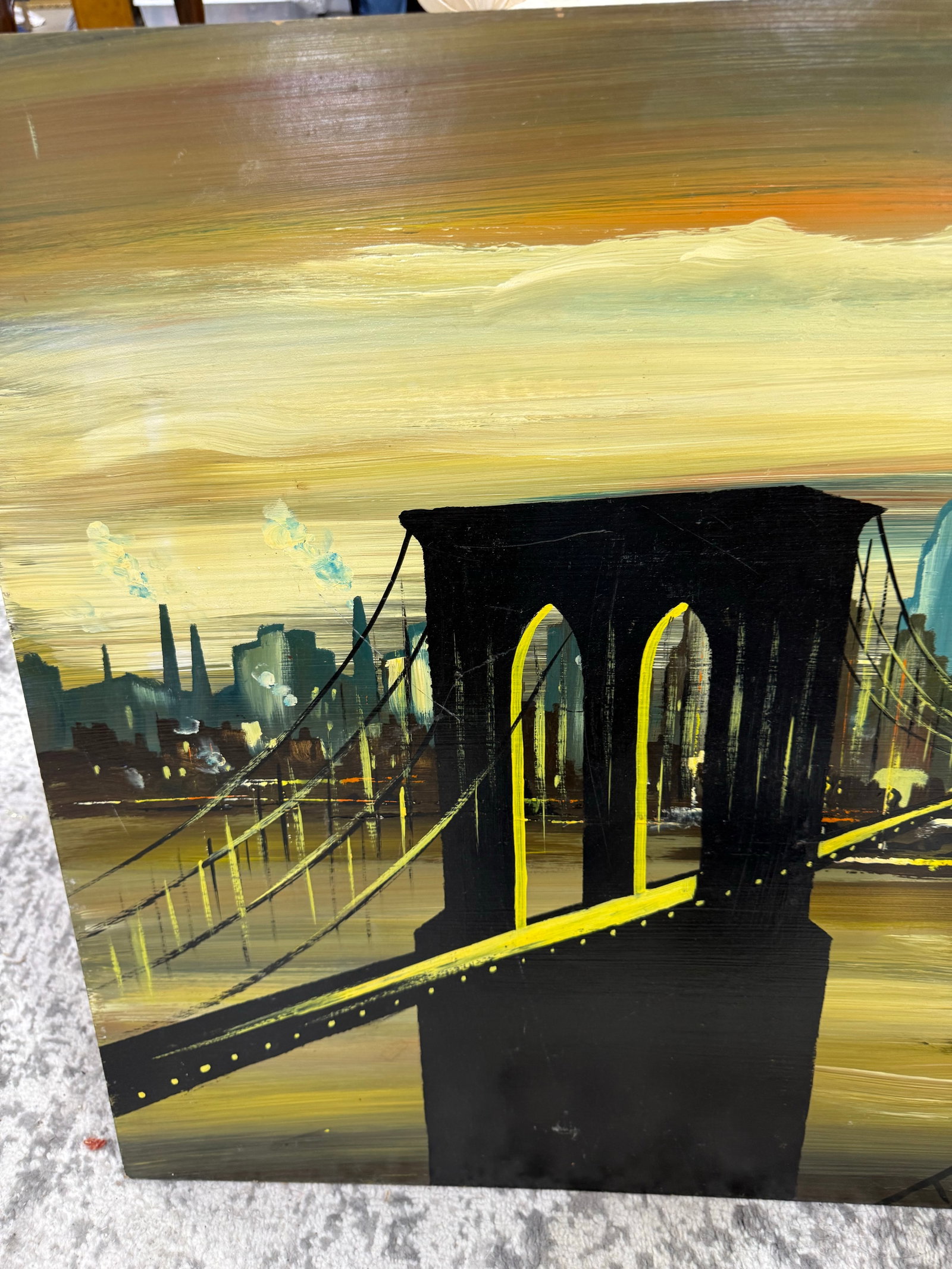 Edgar a Starek Painting Oil on Board Signed 1976 New York City - 3