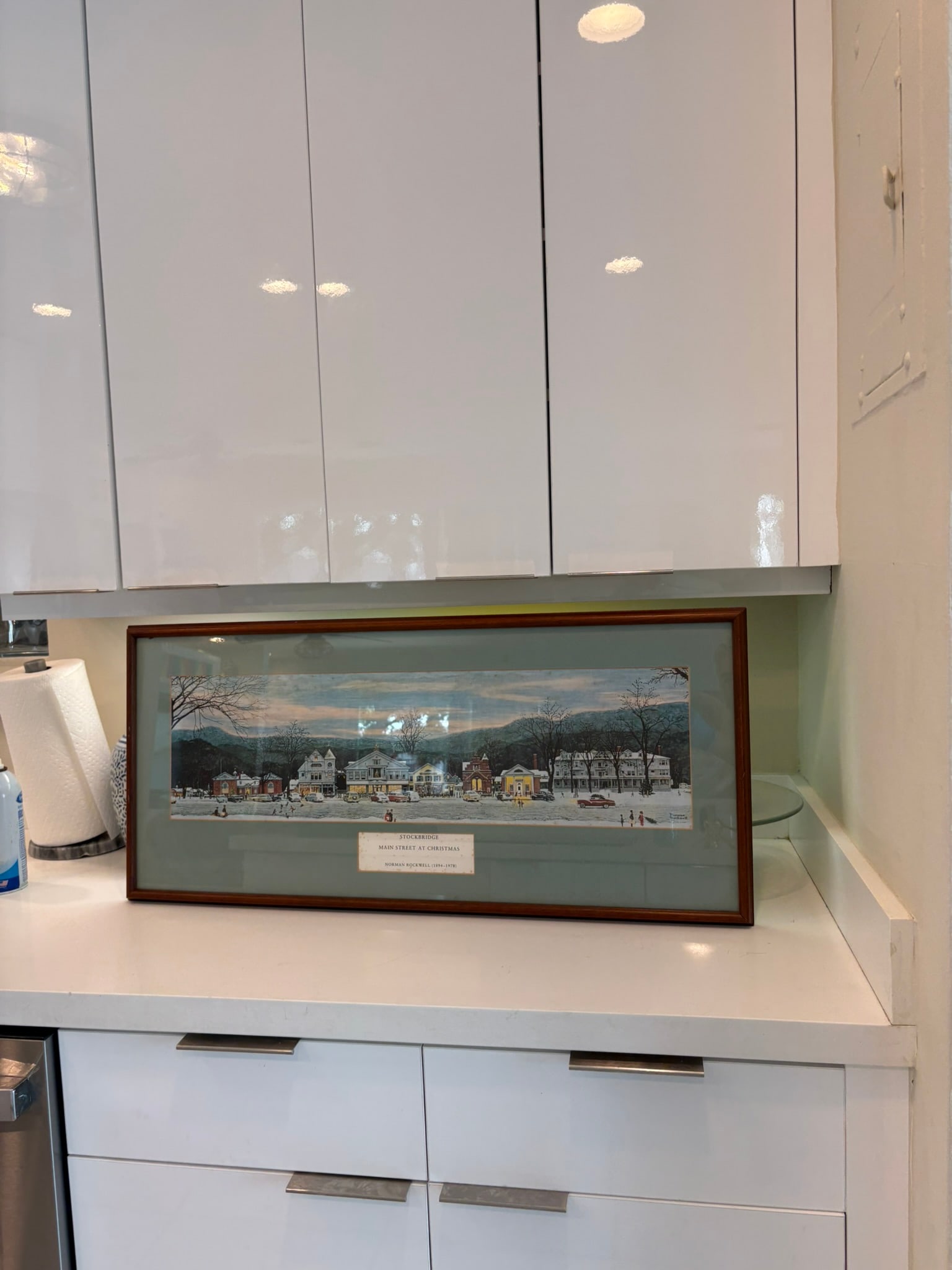 Vintage Norman Rockwell Stockbridge Main Street at Christmas Framed Offset Lithograph Print Reproduc - 12
