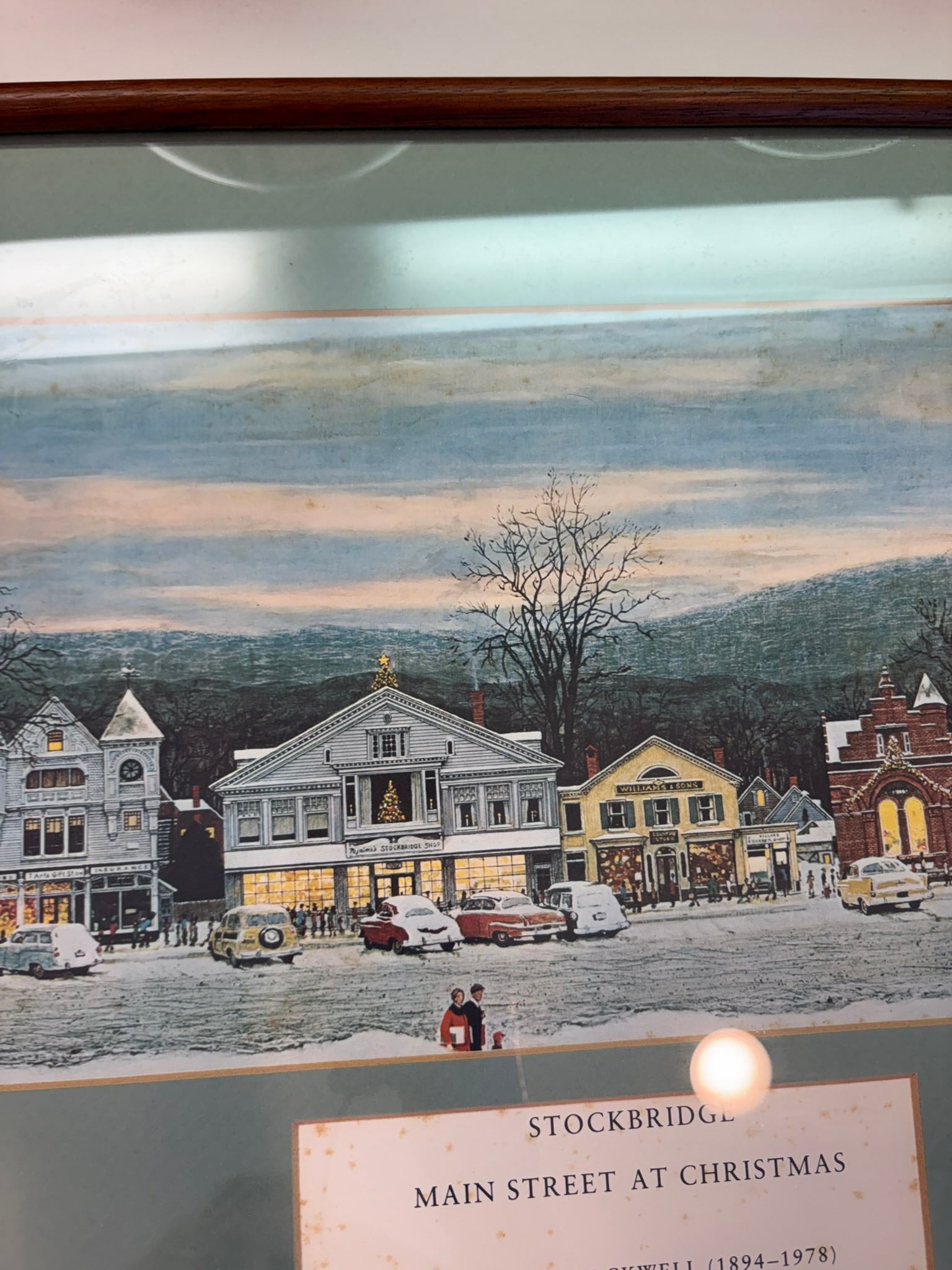 Vintage Norman Rockwell Stockbridge Main Street at Christmas Framed Offset Lithograph Print Reproduc - 8