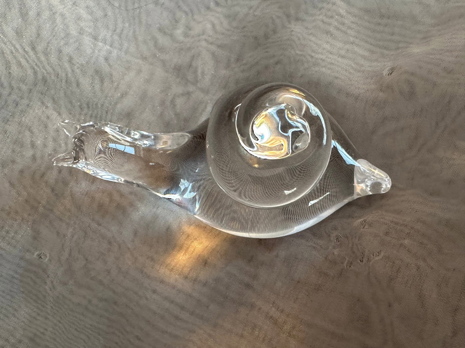 Swedish Mid Century Modern Art Glass Snail Figurine Paperweight - 13