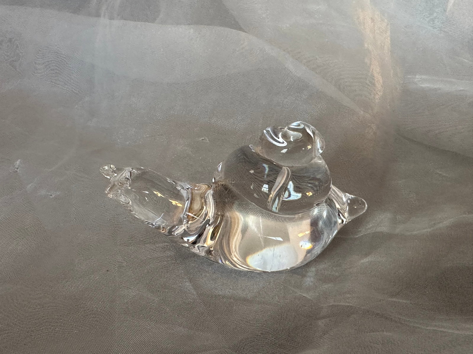 Swedish Mid Century Modern Art Glass Snail Figurine Paperweight - 2