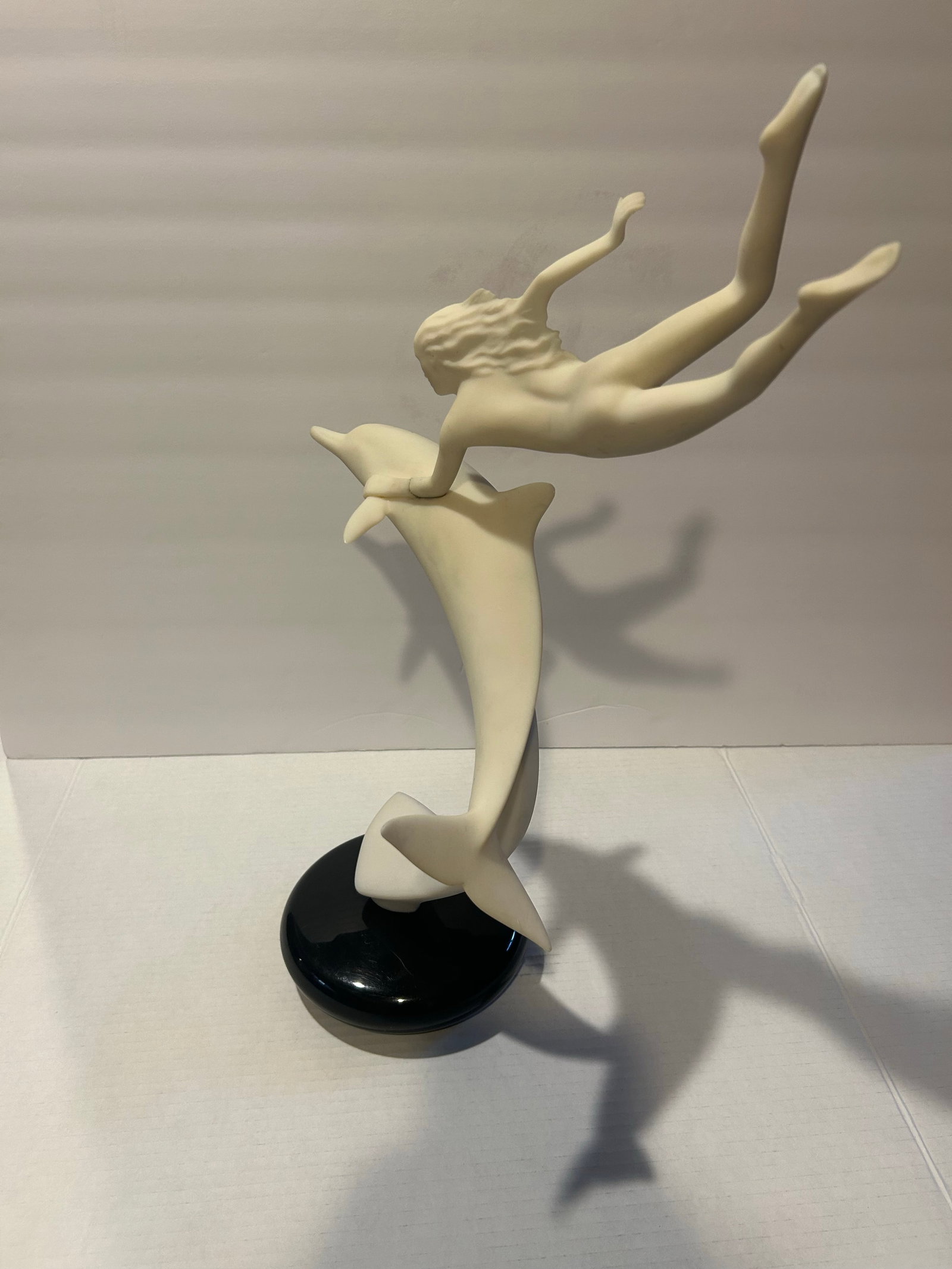 1984 John Perry Lady & Dolphin Sculpture - 2