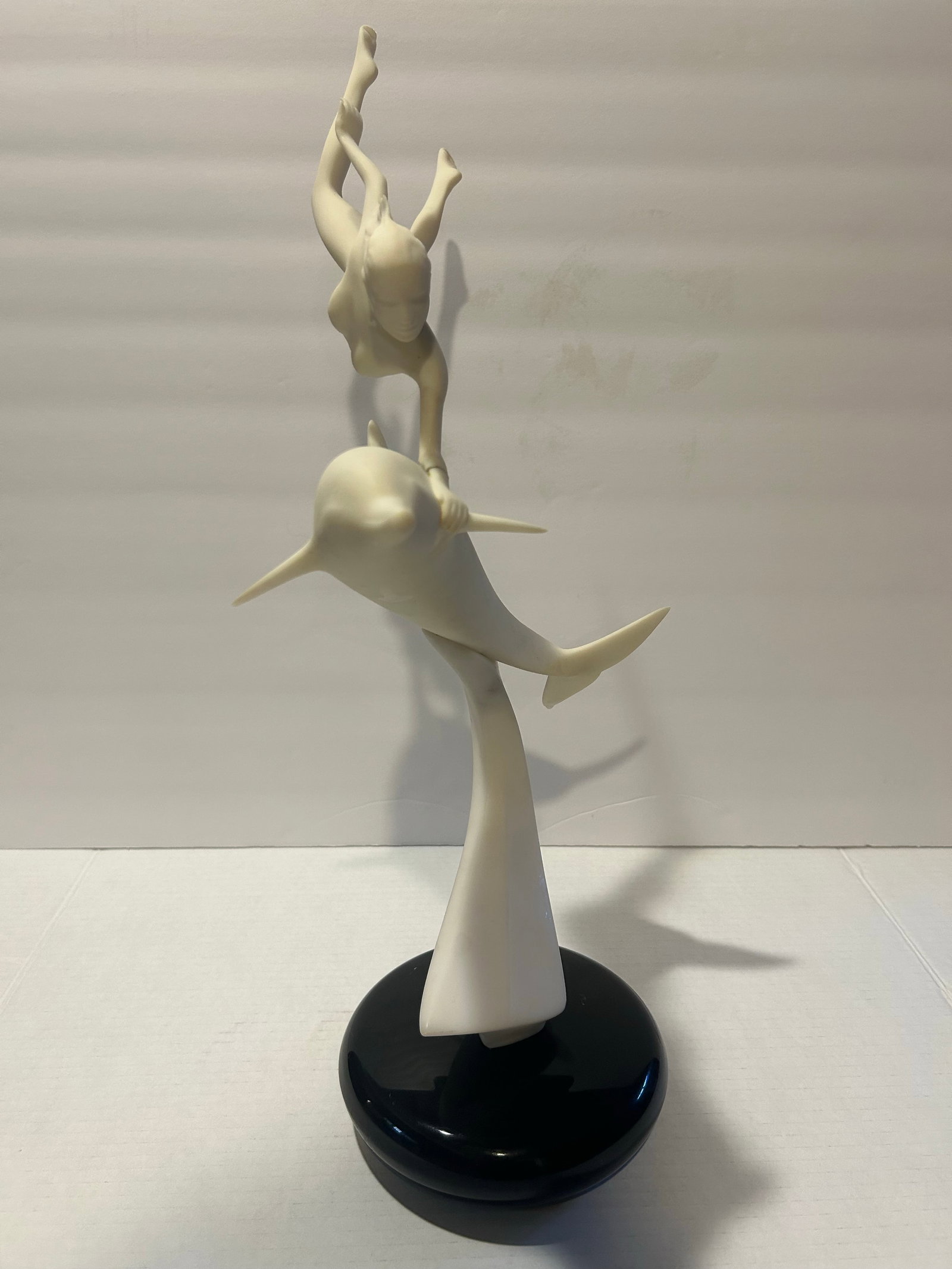 1984 John Perry Lady & Dolphin Sculpture - 3
