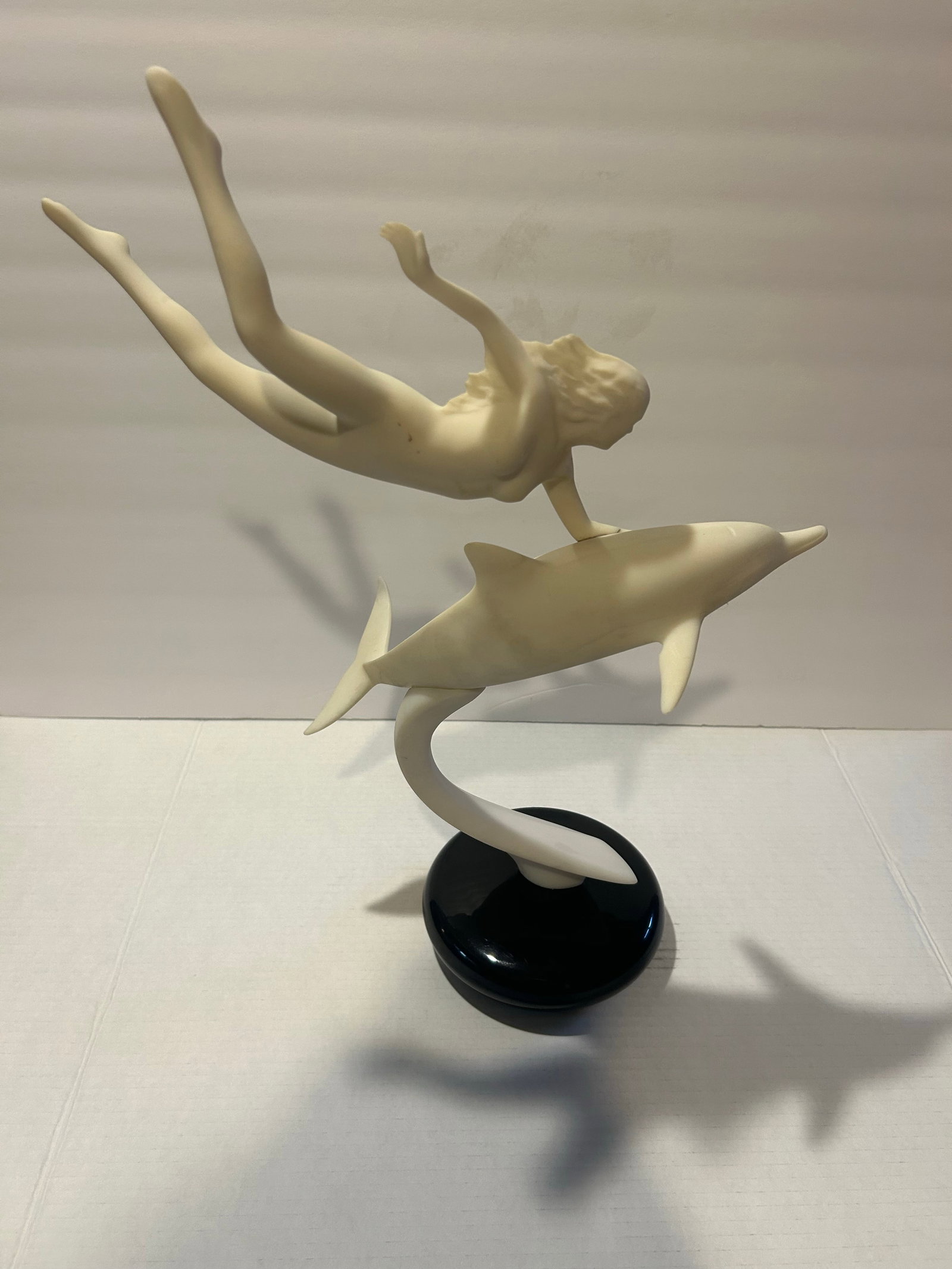 1984 John Perry Lady & Dolphin Sculpture - 4