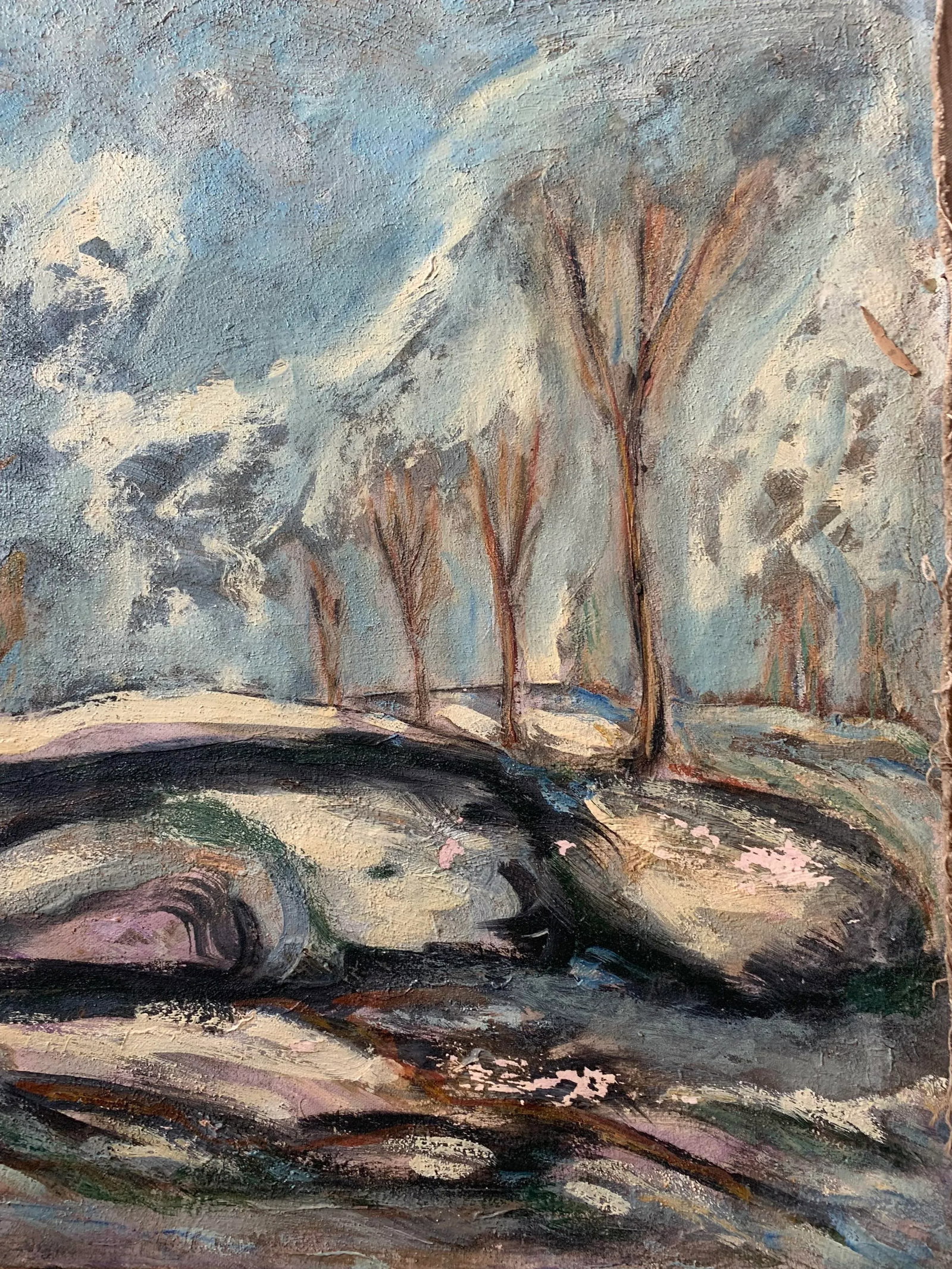 1930s Expressionist Plein Air Landscape Painting by Joachim Aviron - 2