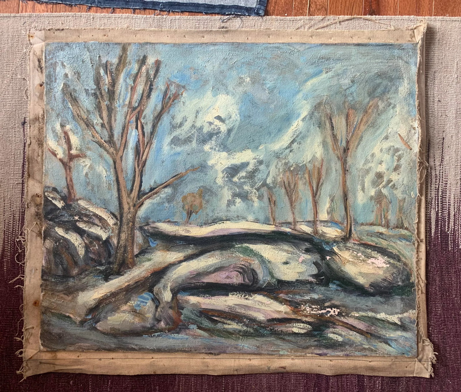 1930s Expressionist Plein Air Landscape Painting by Joachim Aviron - 5
