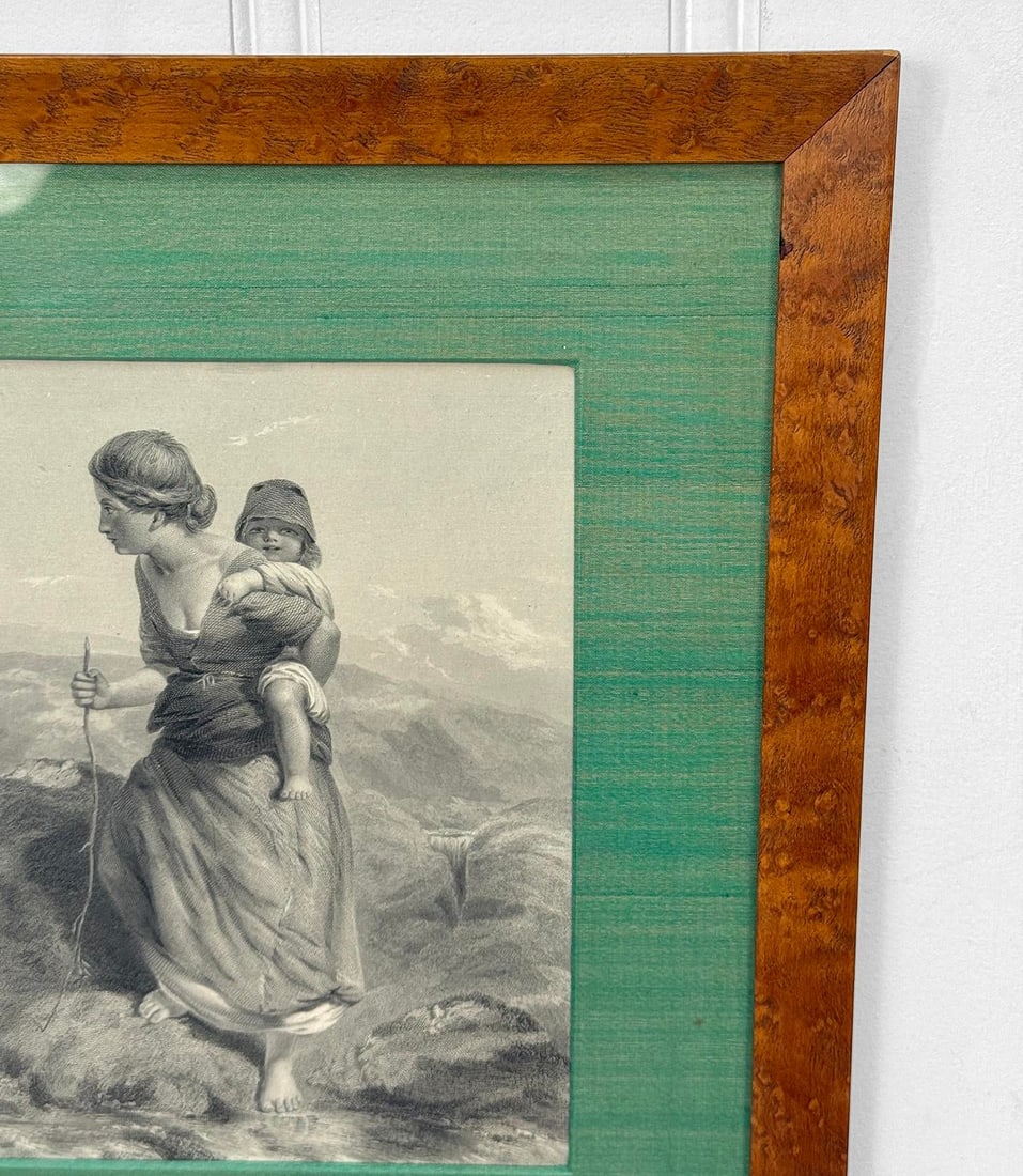 Antique Outsider "The Mountaineer" Mother & Child Engraving Art by Paul Falconer Poole - 5