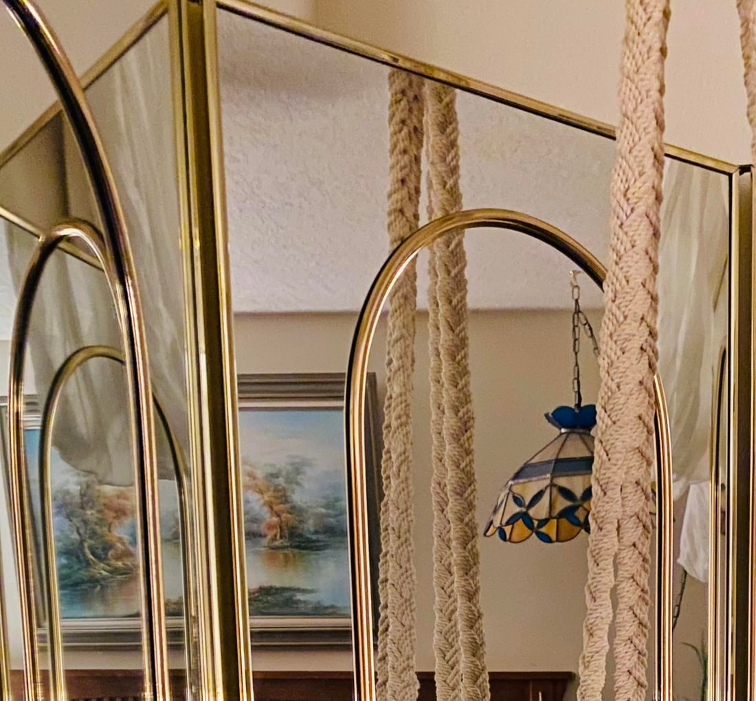 Mid-Century Modern Tri-Panel Dual-Sided Full Length Mirror - 3