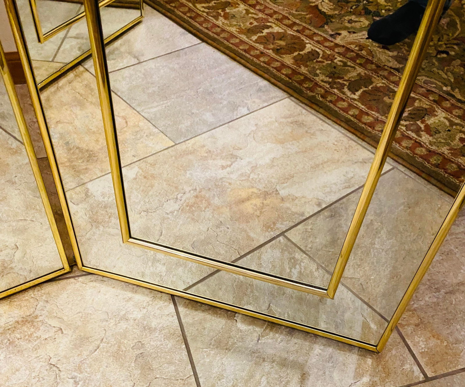 Mid-Century Modern Tri-Panel Dual-Sided Full Length Mirror - 7