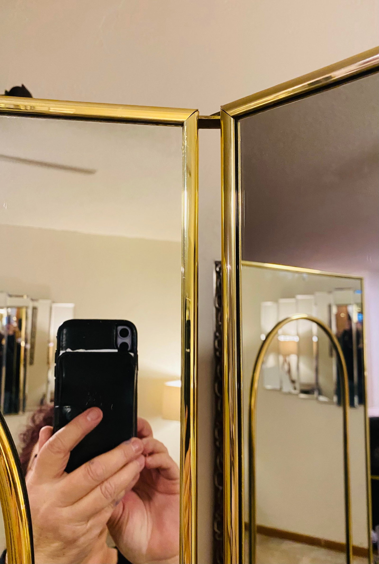 Mid-Century Modern Tri-Panel Dual-Sided Full Length Mirror - 9