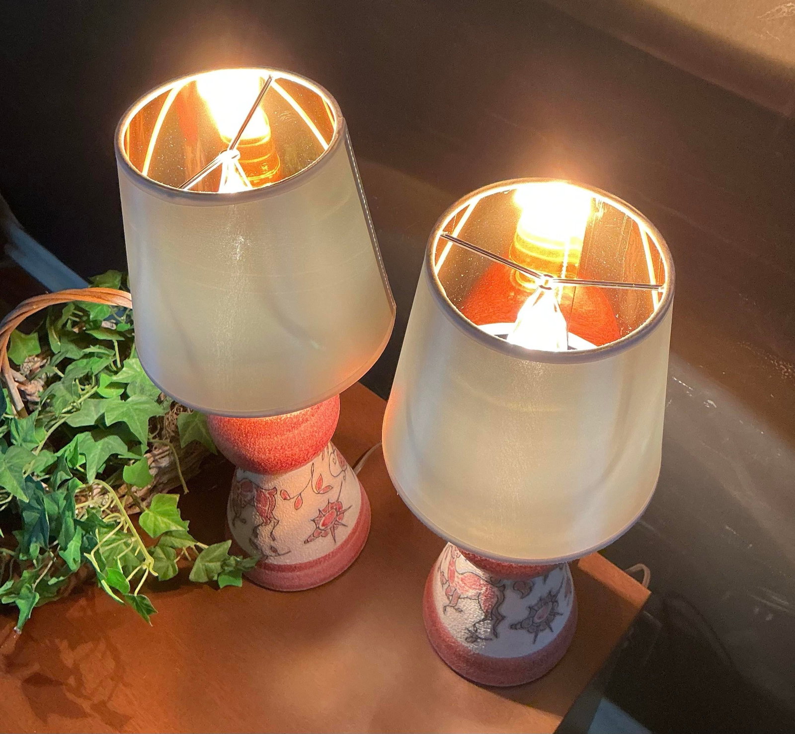 Pair Vintage Italian Art Sgraffito Pottery Table Lamps by Fratelli Fanciullacci, 1950s-1960s - 11