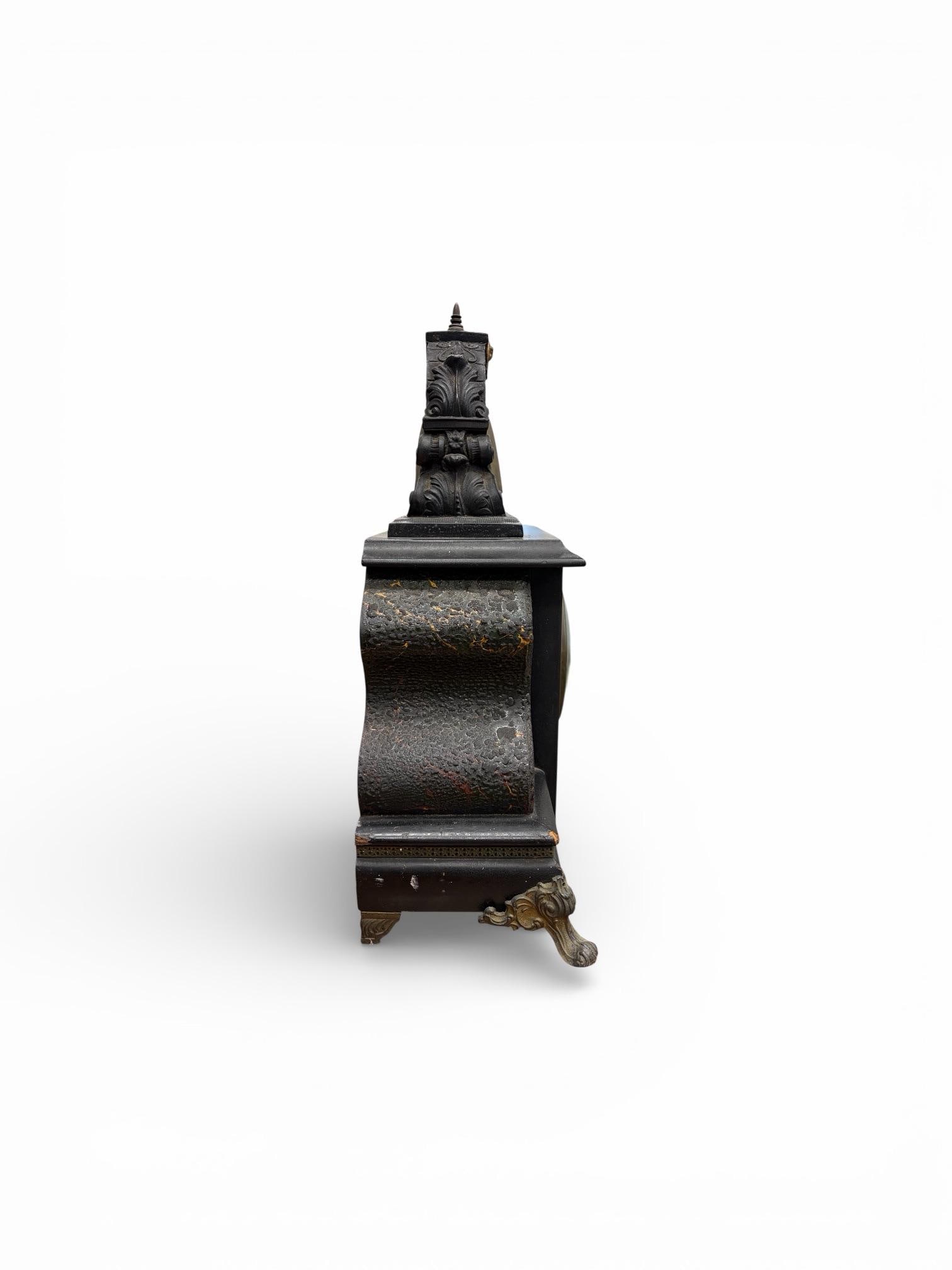 1903 Gilbert Bell Top Mantel Clock With Brass Bell, Original Key - 10