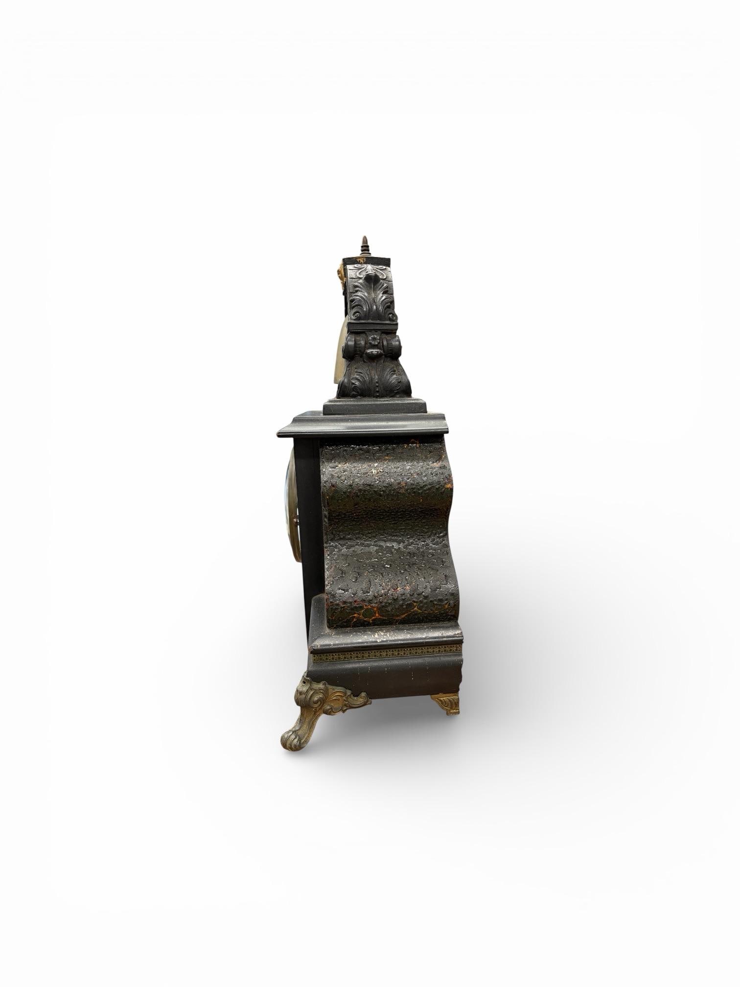 1903 Gilbert Bell Top Mantel Clock With Brass Bell, Original Key - 9