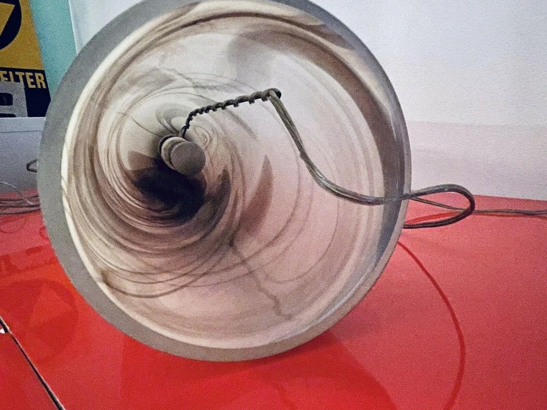 1989 Glasslight Studio Postmodern Swirled Art Glass Table Lamps - a Pair - 6