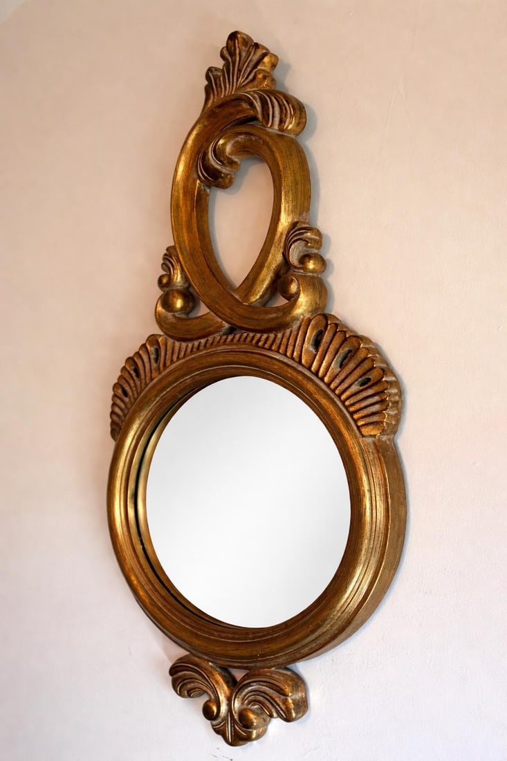 Bassett Mirror Co. Rococo Revival Gilt Wall Mirror 42" - 3