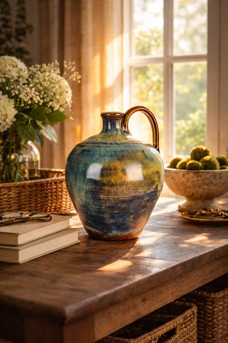 1982 Signed Studio Pottery Jug - Teague (w.d.g.) - Glazed Stoneware - 11