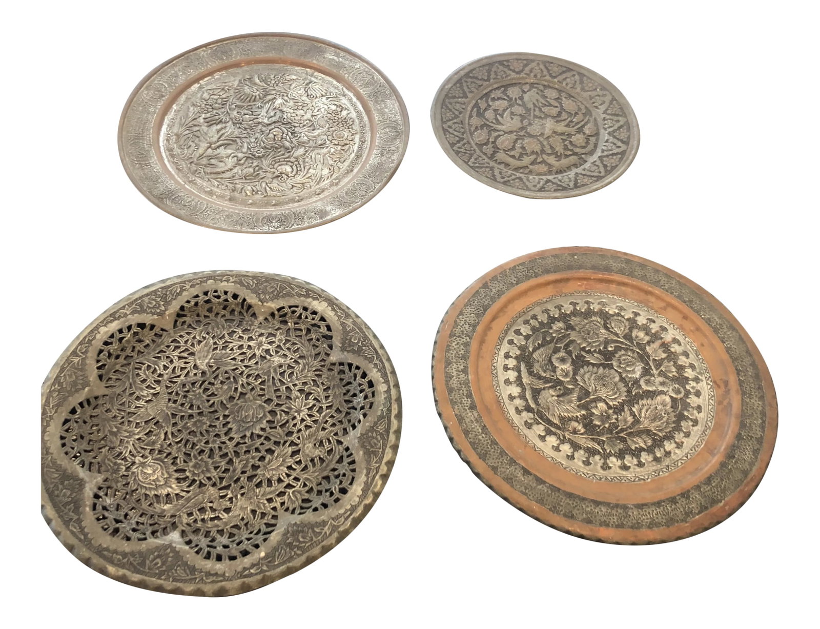 1960s Middle Eastern Silver Wall Trays - Set of 4 (1 of 11)