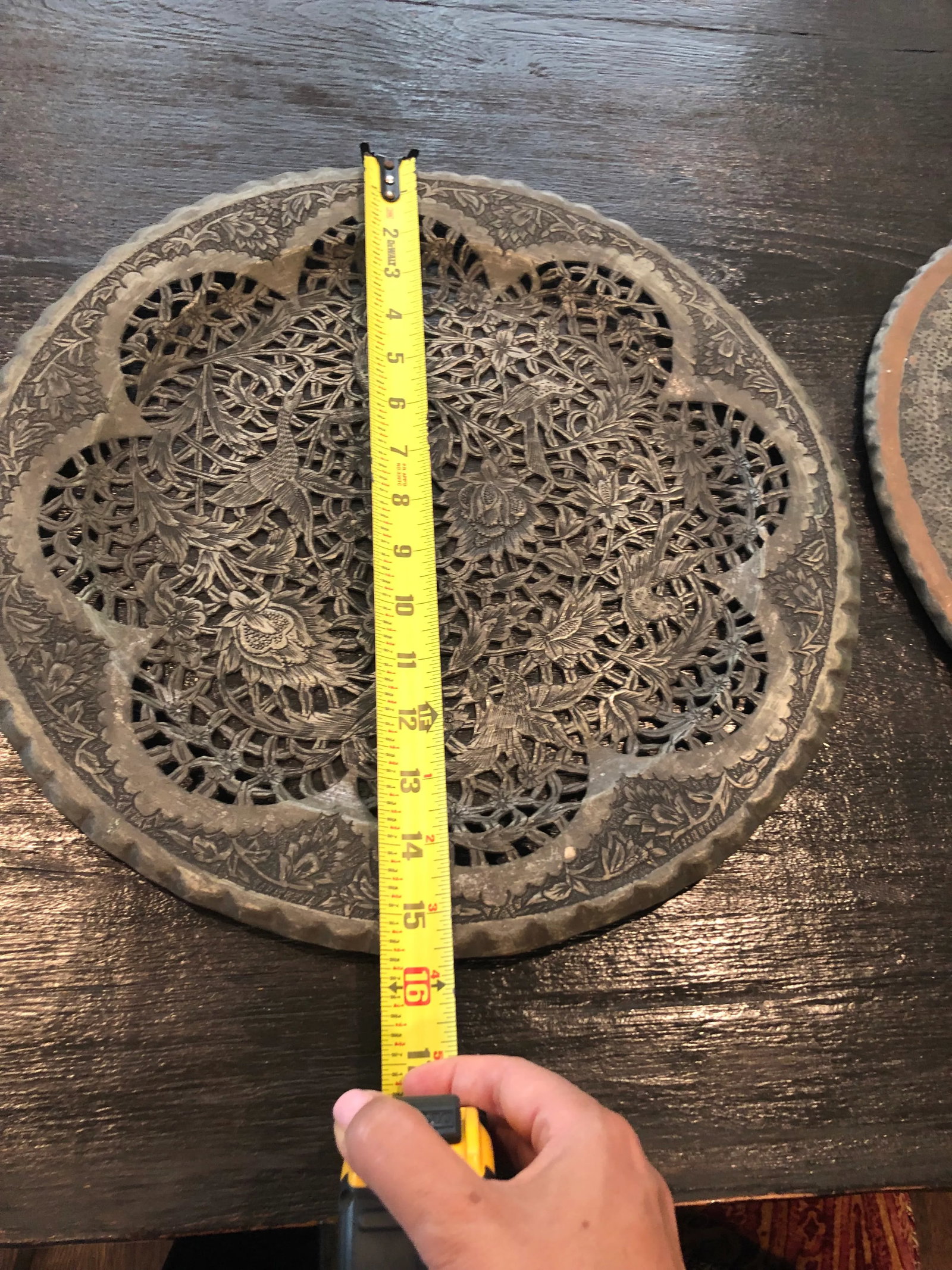 1960s Middle Eastern Silver Wall Trays - Set of 4 - 6