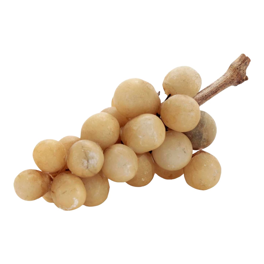 40s Italian Alabaster Grapes With Real Vine Stem: From my personal collection of over 100 alabaster grapes from Italy. Popularly brought back to the USA from trips abroad as decorative souvenirs, I acquired mine at Roundtop, Brimfield, Scott's Antiqu