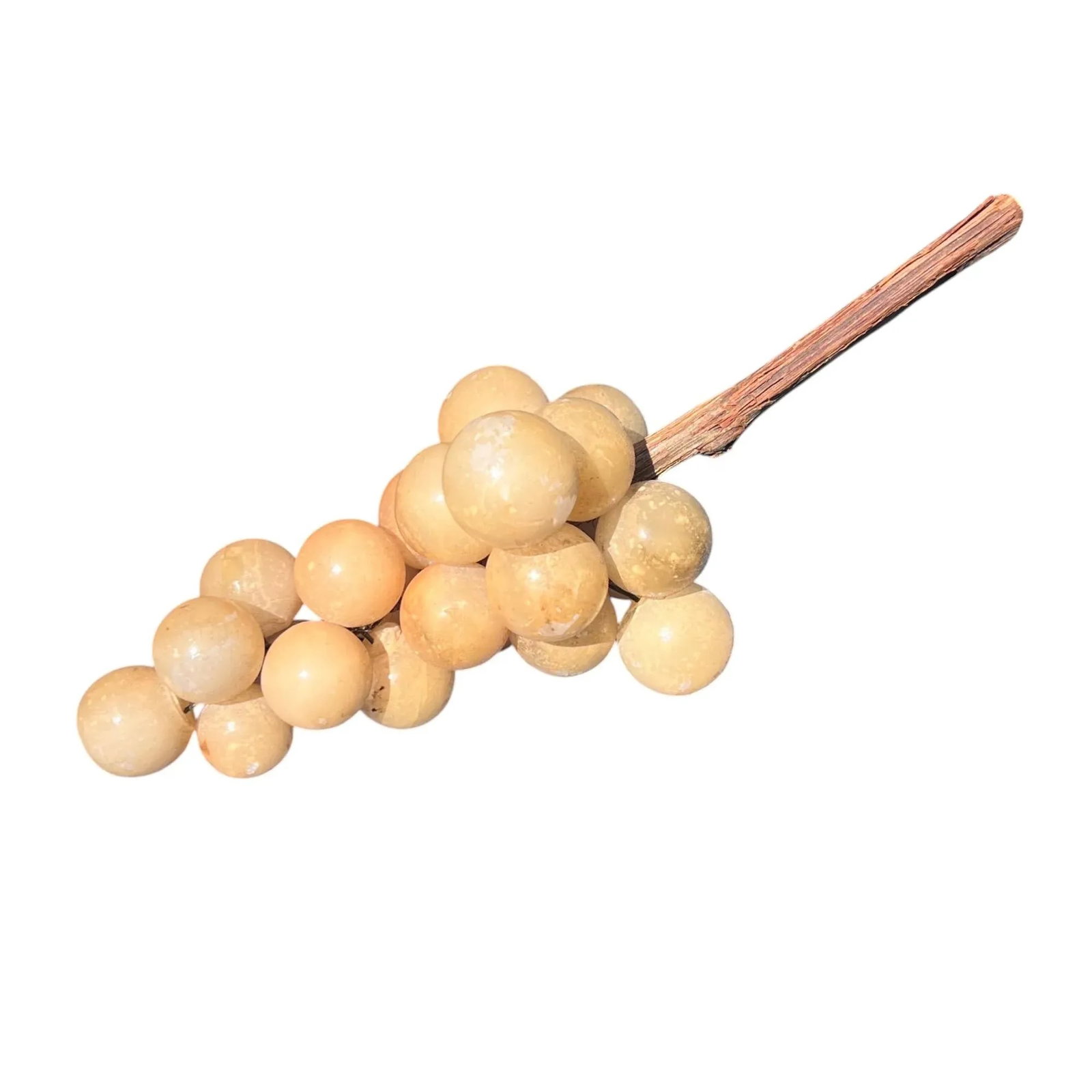 40s Alabaster Grape Cluster From Italy With Real Vine Stem - 10