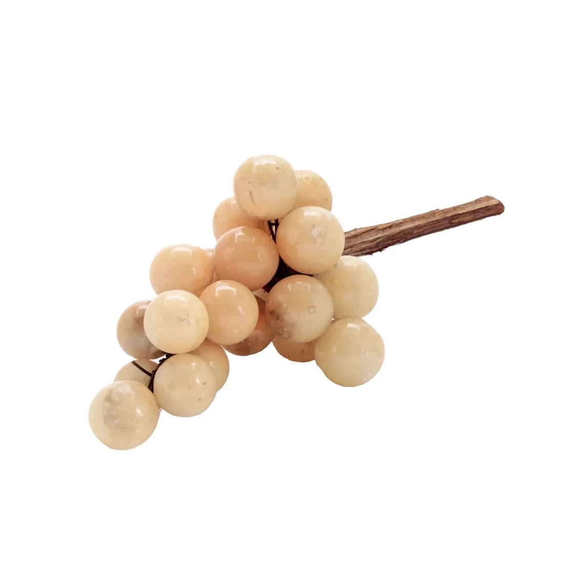 40s Alabaster Grape Cluster From Italy With Real Vine Stem - 2