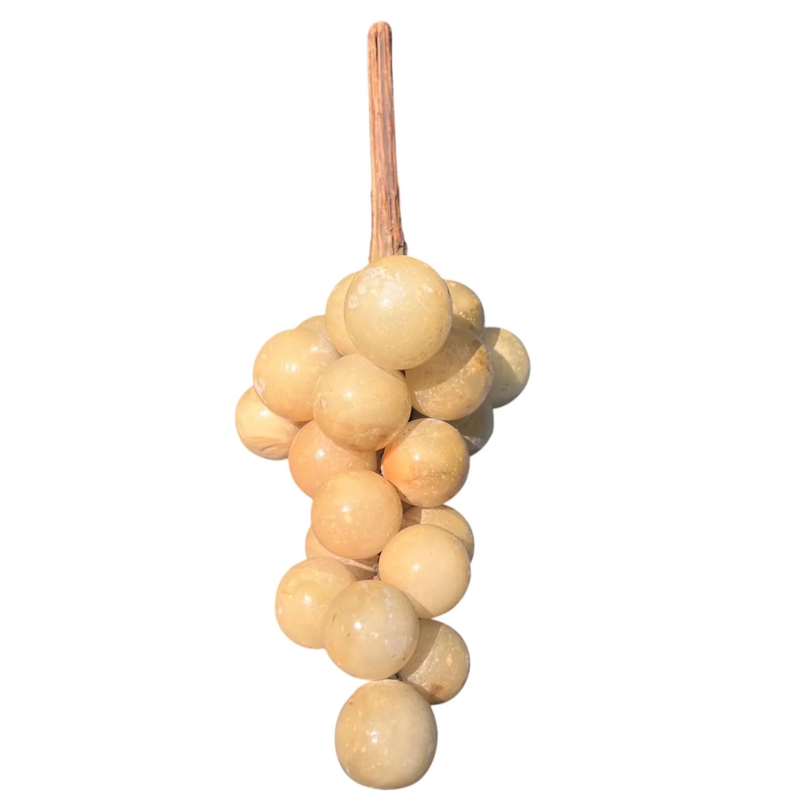 40s Alabaster Grape Cluster From Italy With Real Vine Stem - 5