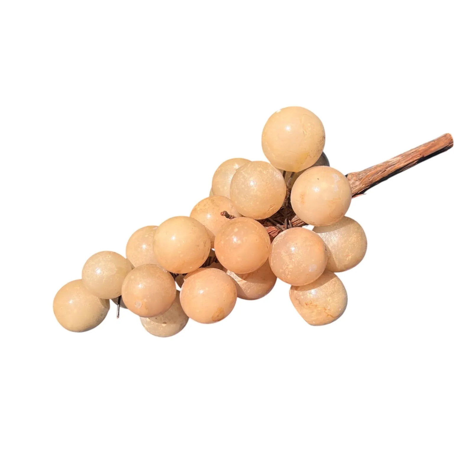 40s Alabaster Grape Cluster From Italy With Real Vine Stem - 8
