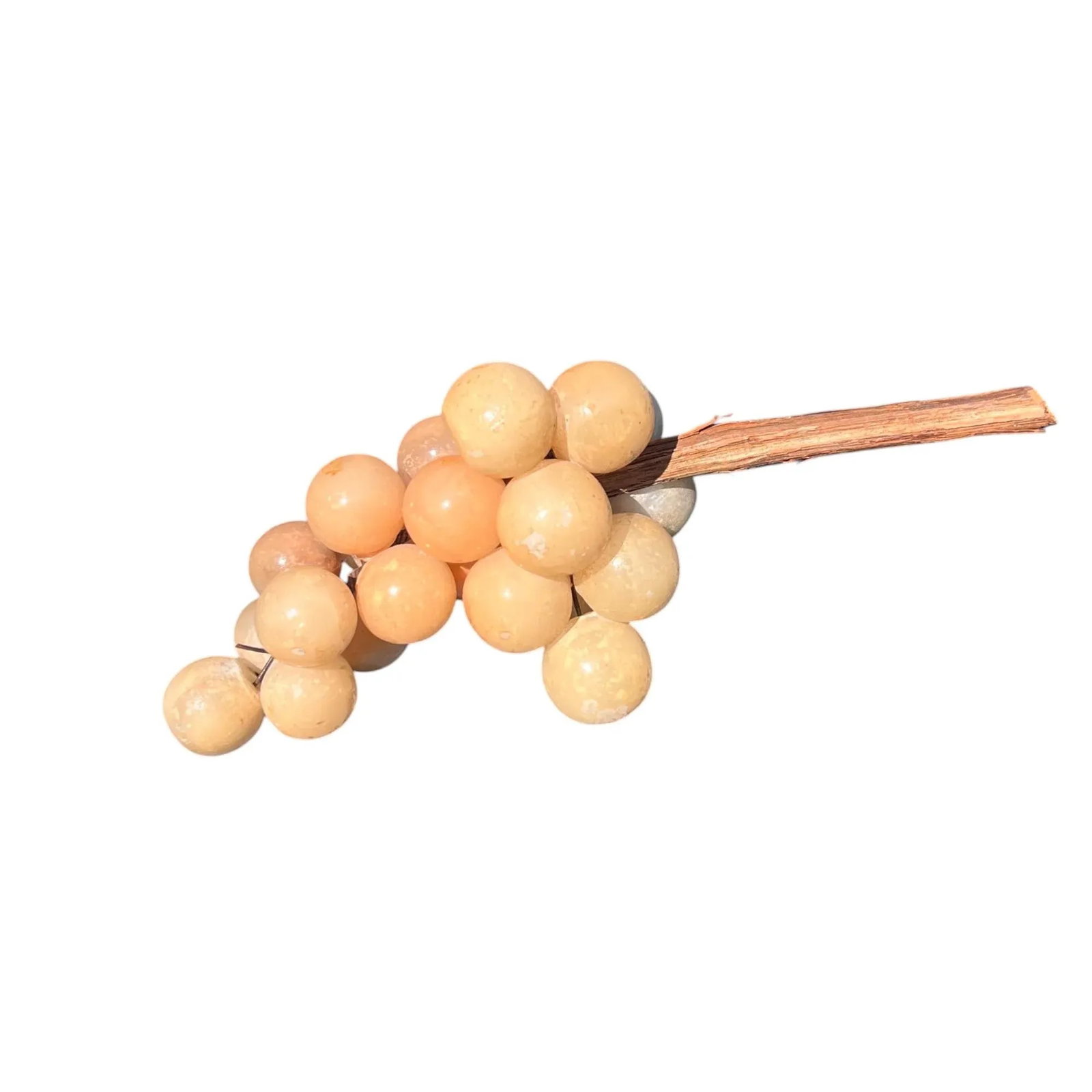 40s Alabaster Grape Cluster From Italy With Real Vine Stem - 9