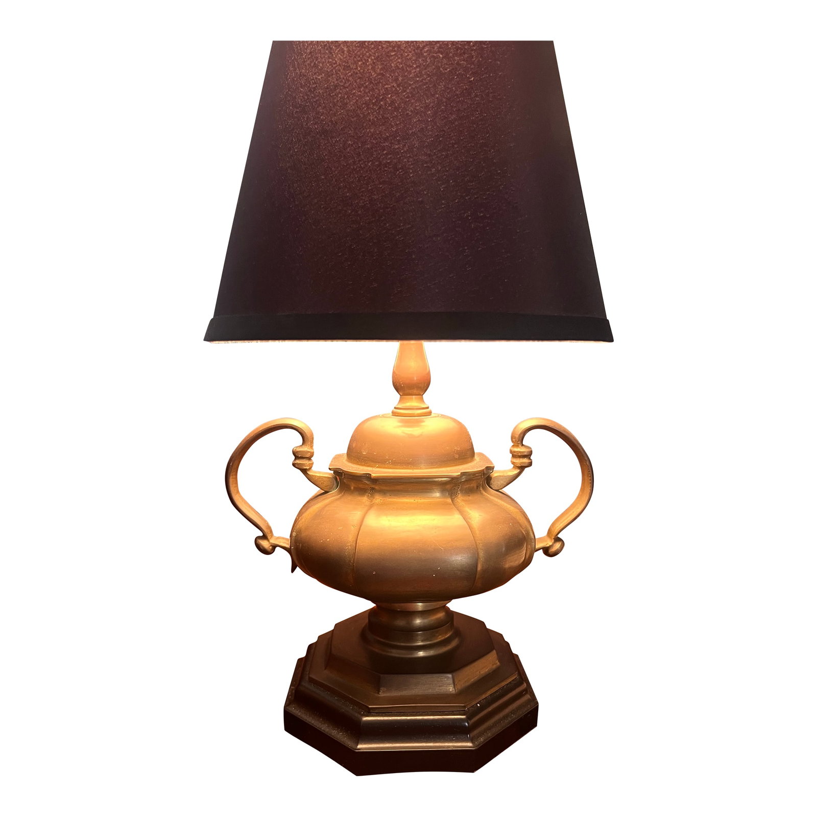 1950s Neoclassical Brass Lamp: Small Neo Classical Brass Lamp, perfect for a kitchen or a desk. Perfect condition. Condition: Alterations: Original Condition Unaltered Imperfections: Some Imperfections Condition Notes: Item is in p