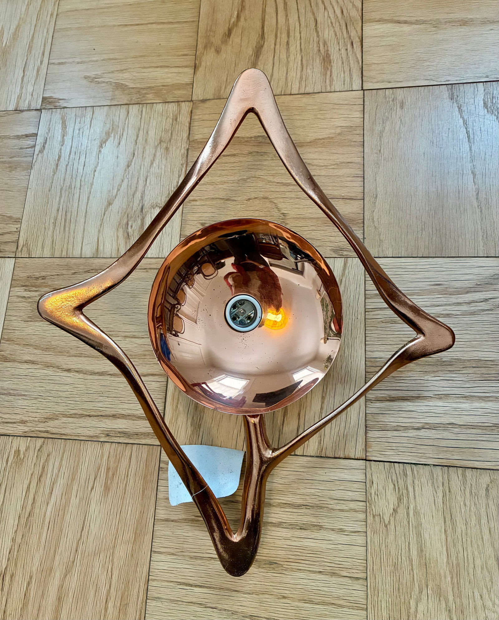 Mid 20th Century Copper Global Views Abstract Sconces - 2