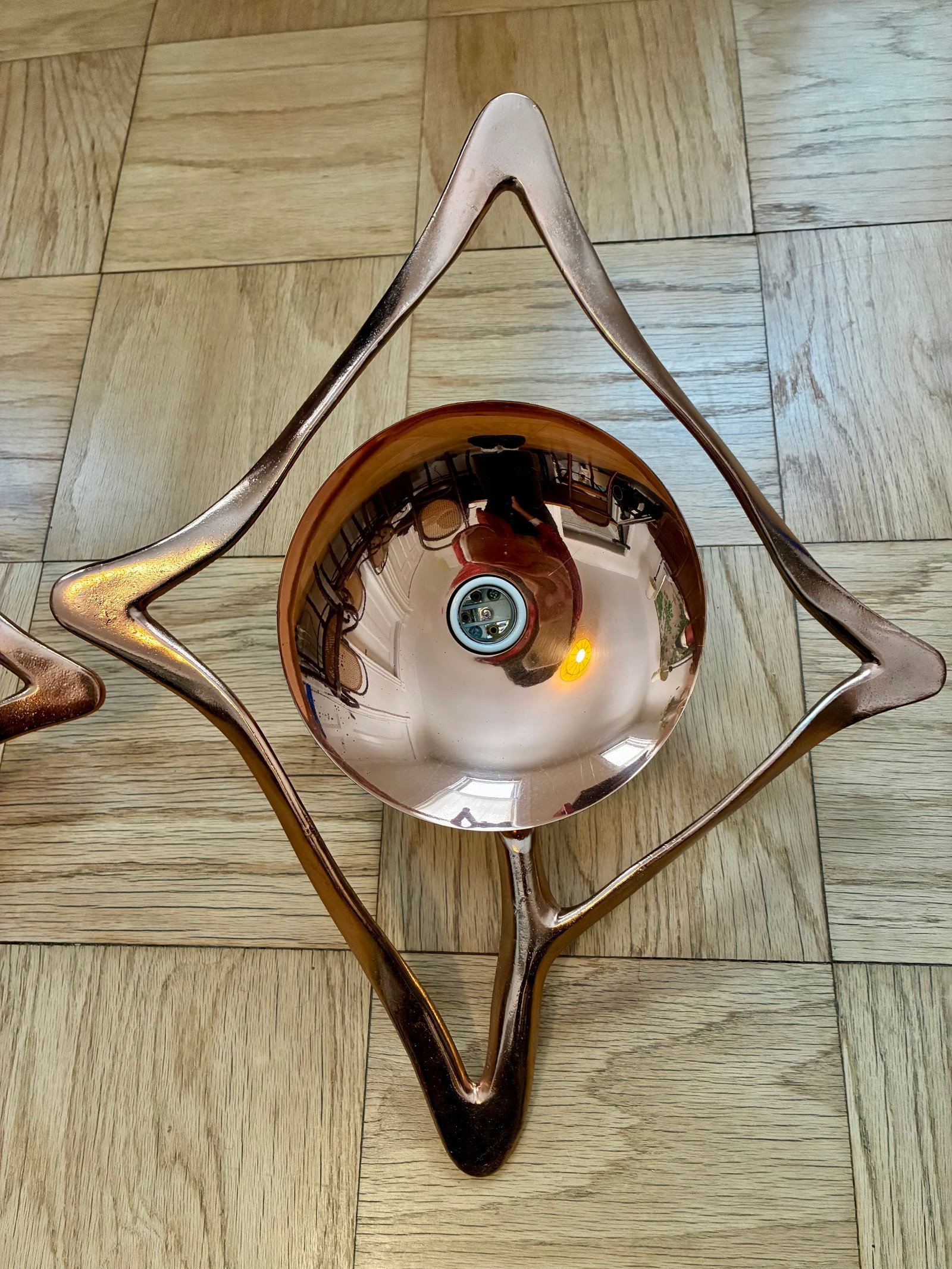 Mid 20th Century Copper Global Views Abstract Sconces - 3