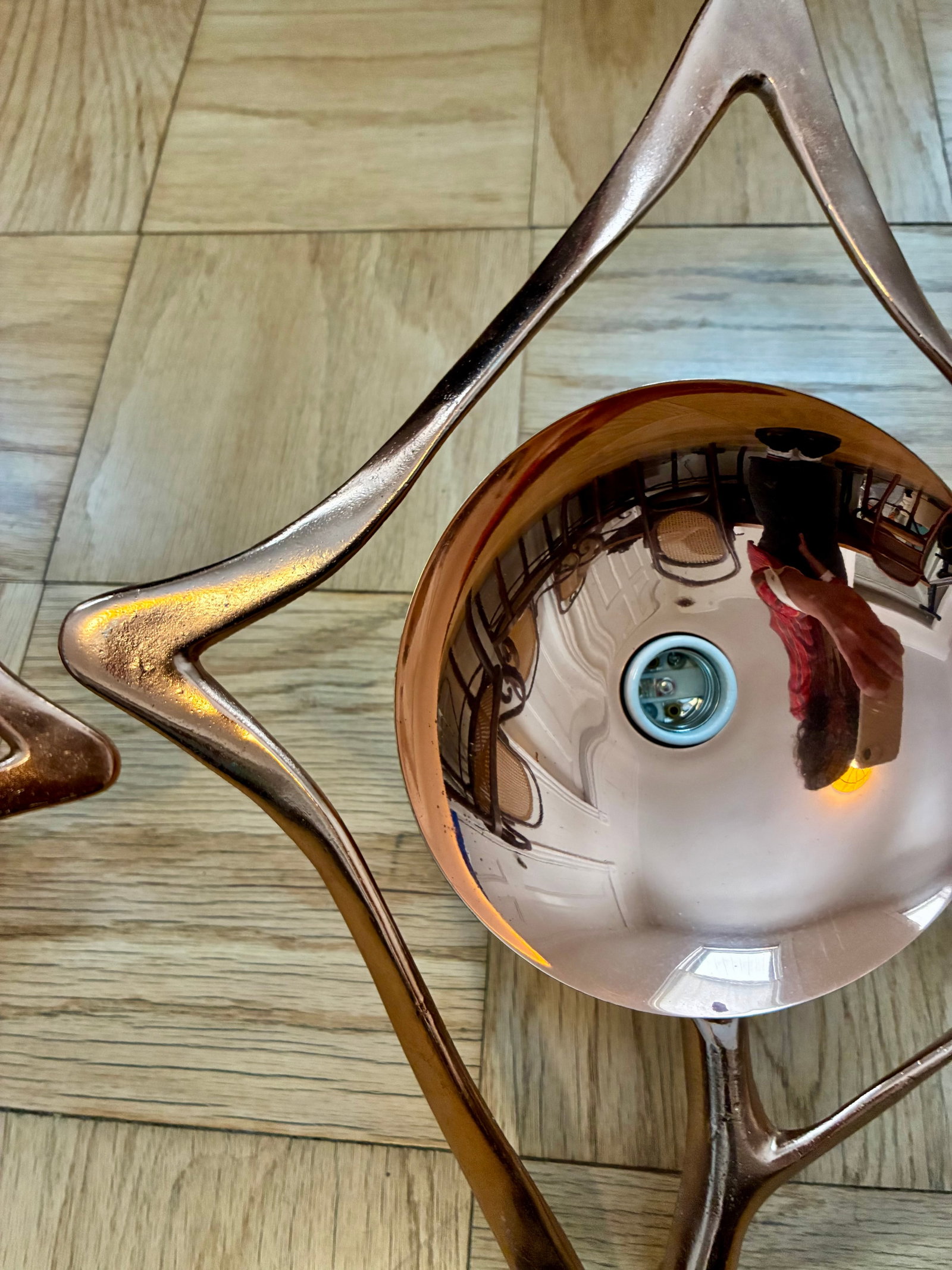 Mid 20th Century Copper Global Views Abstract Sconces - 4