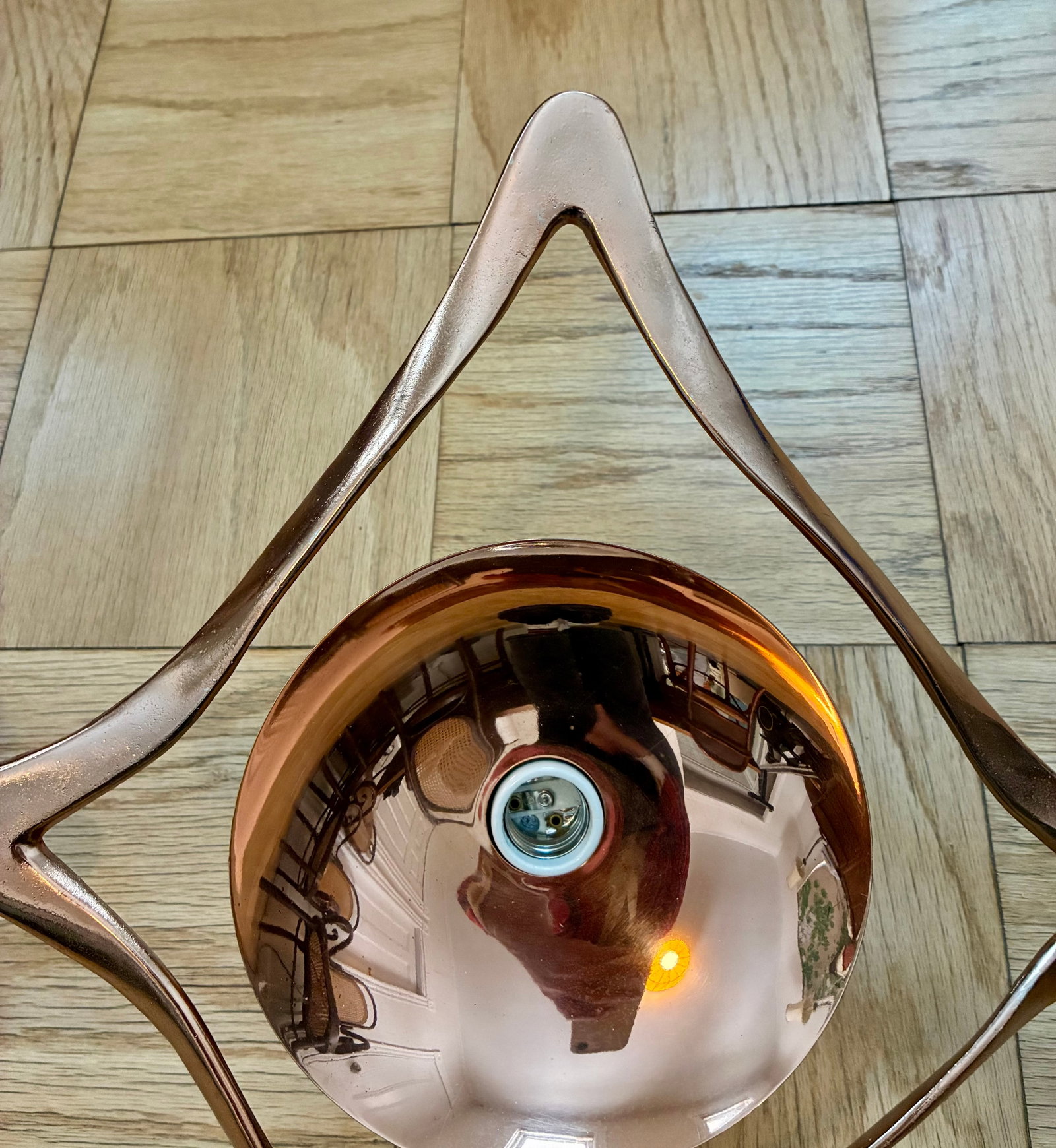Mid 20th Century Copper Global Views Abstract Sconces - 5